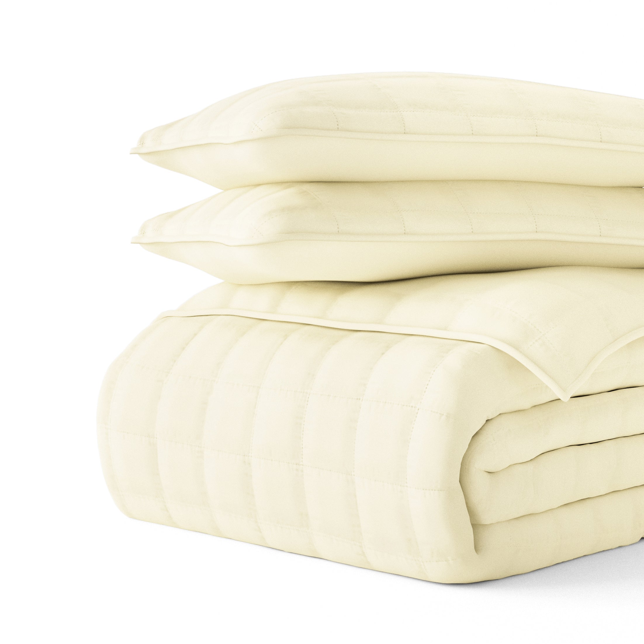 Lightweight Square Stitch Quilted Coverlet Set