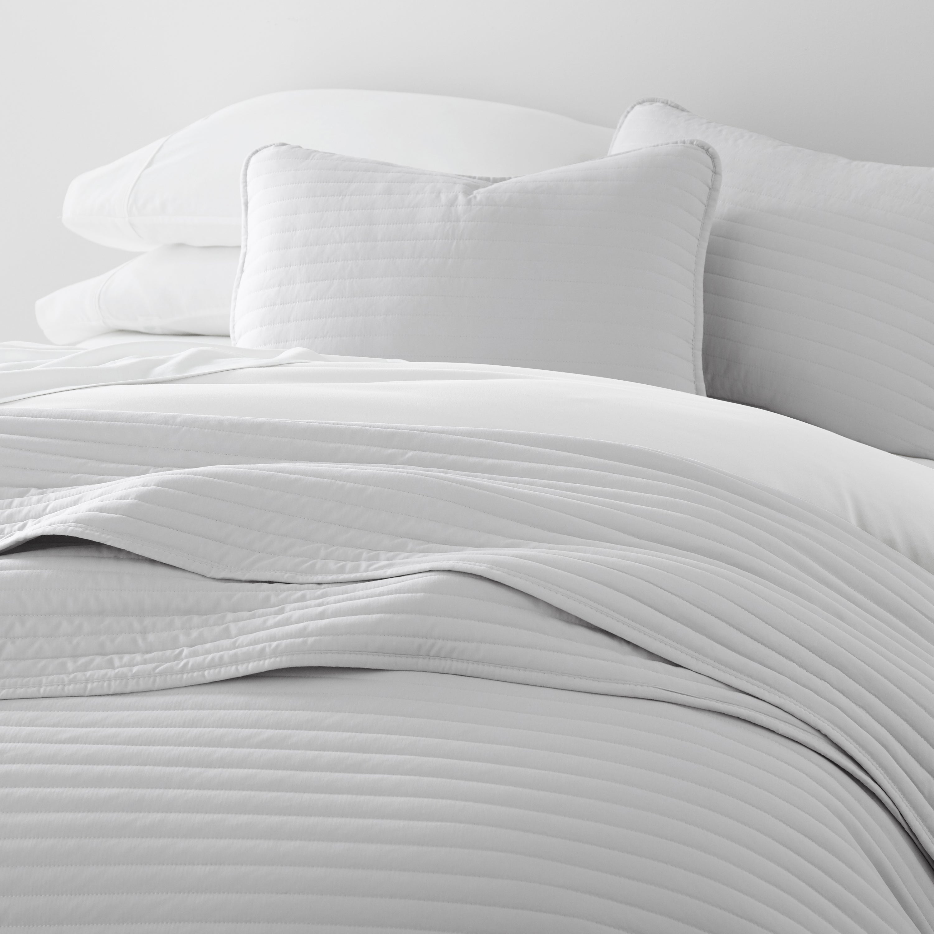 Lightweight Stripe Stitch Quilted Coverlet Set