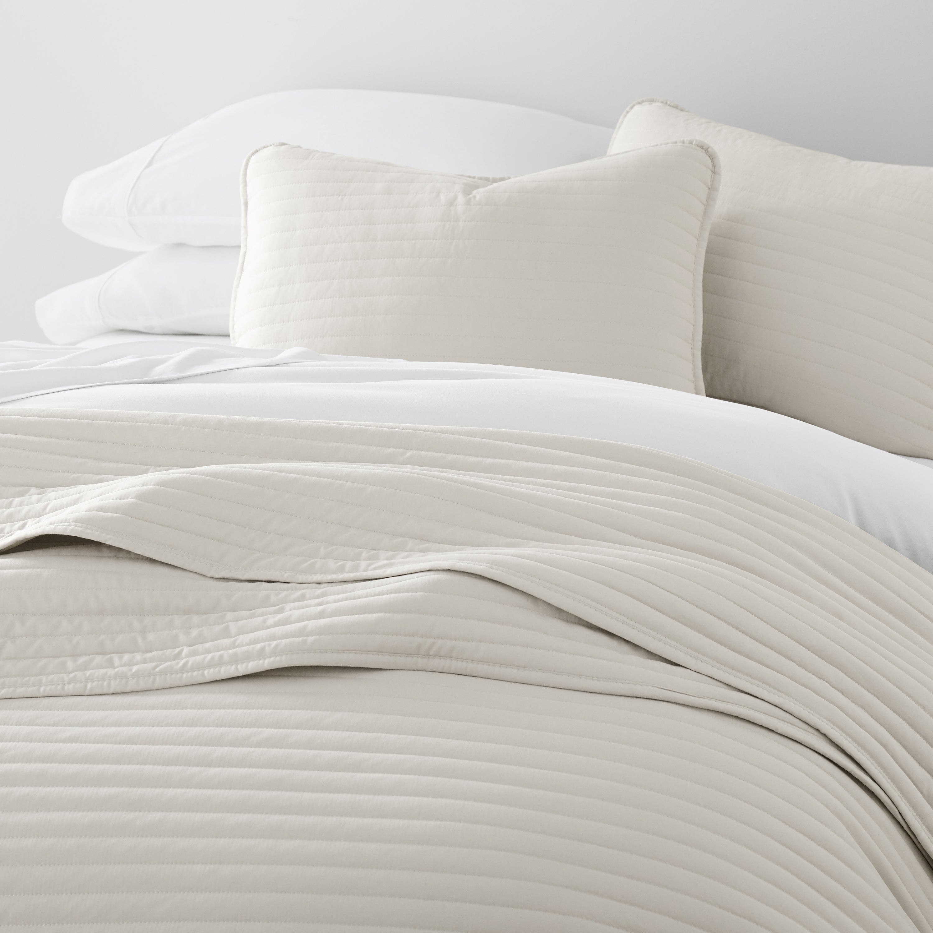 Lightweight Stripe Stitch Quilted Coverlet Set