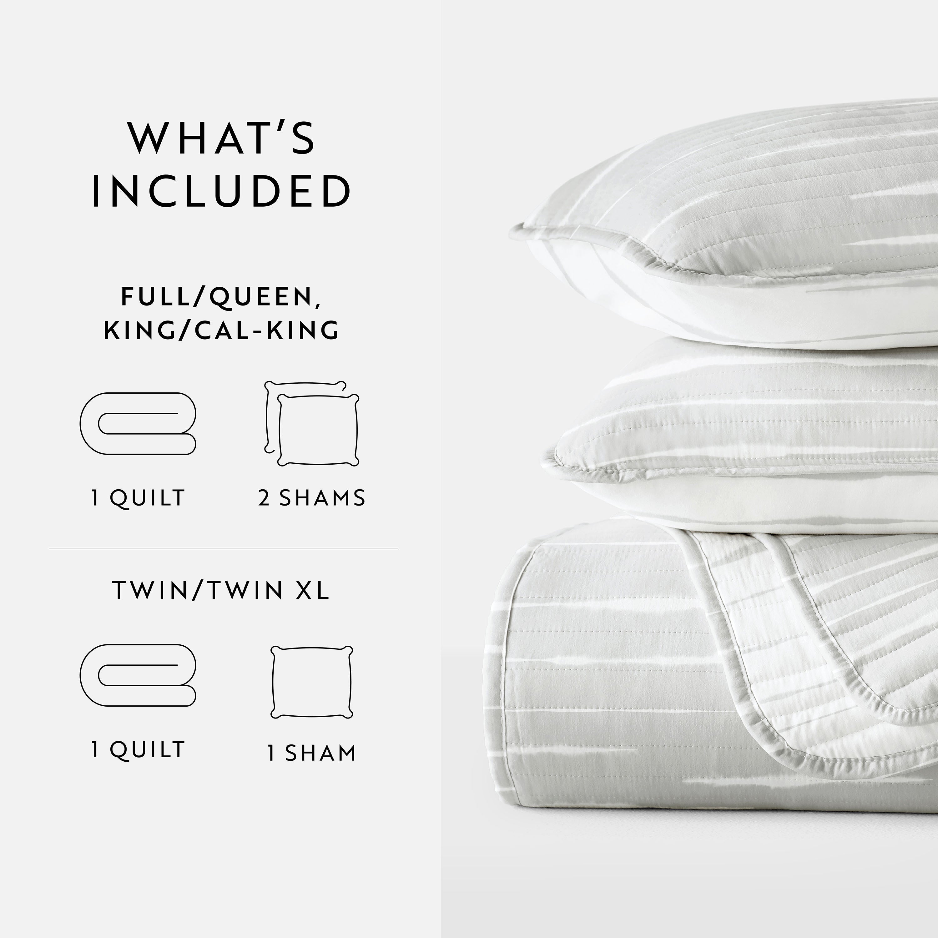 Horizon Patterned Reversible Quilted Coverlet Set