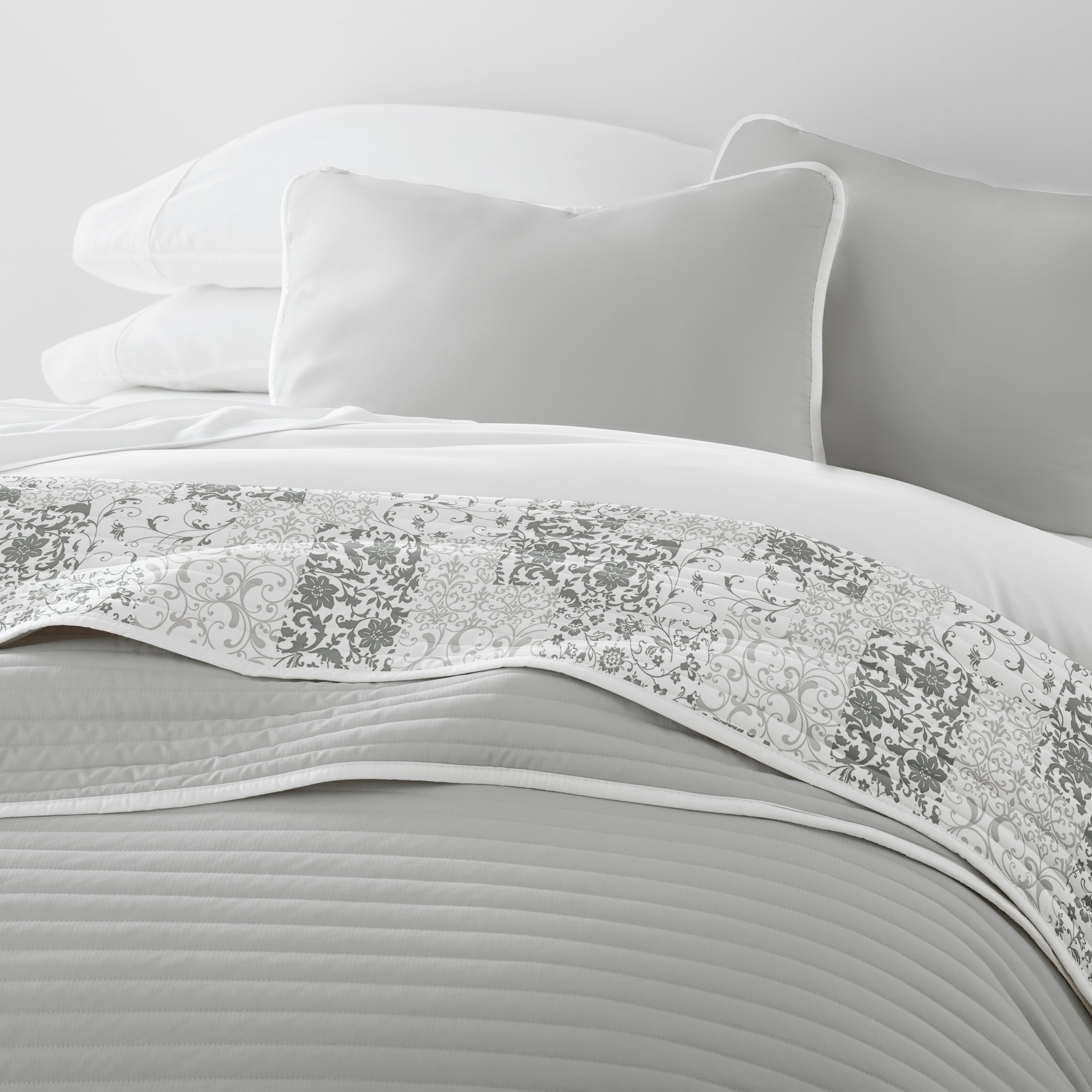 Patchwork Patterned Reversible Quilted Coverlet Set