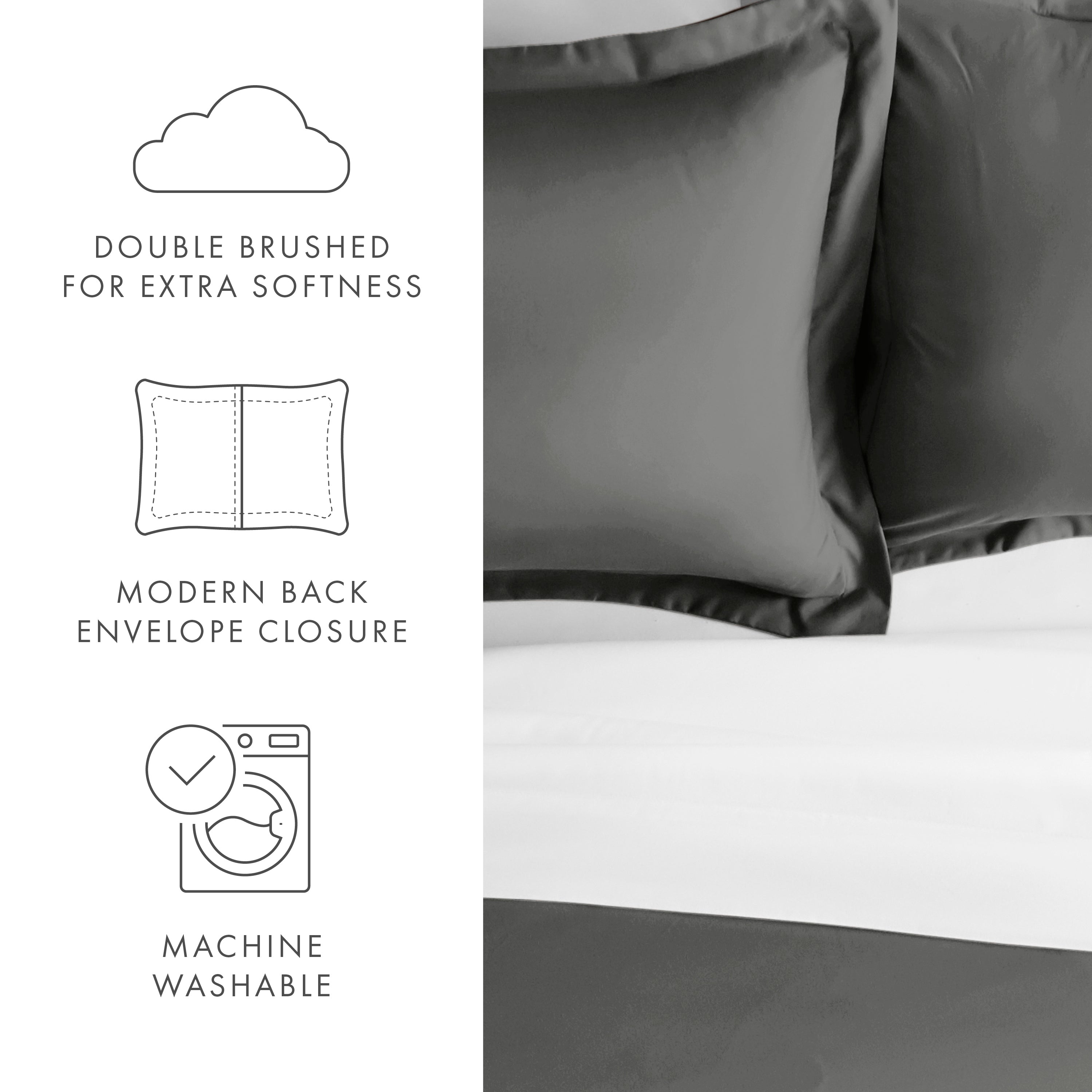 Pillow Shams 2-Pack Microfiber Ultra Soft Bedding