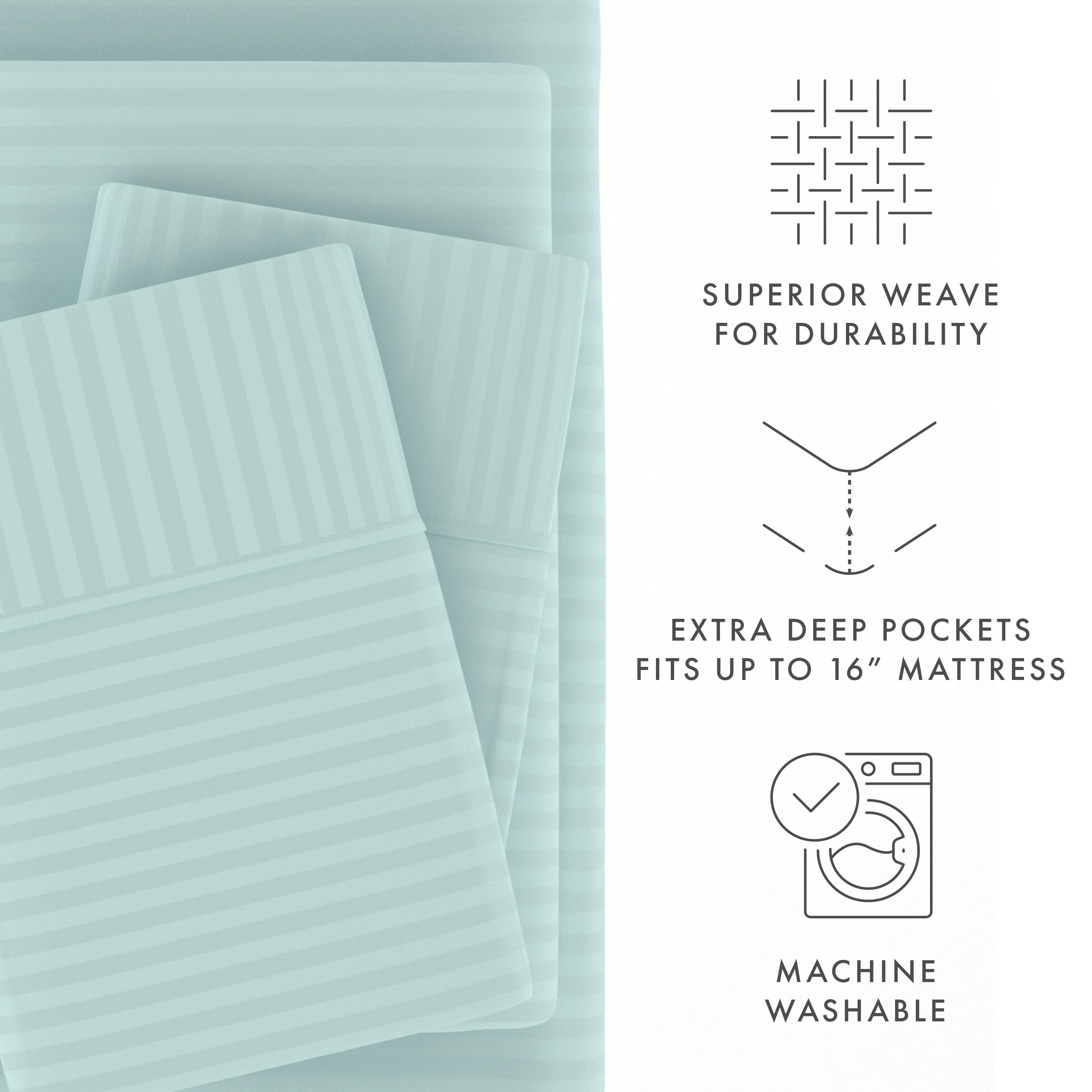 Stripes Embossed 4-Piece Sheet Set