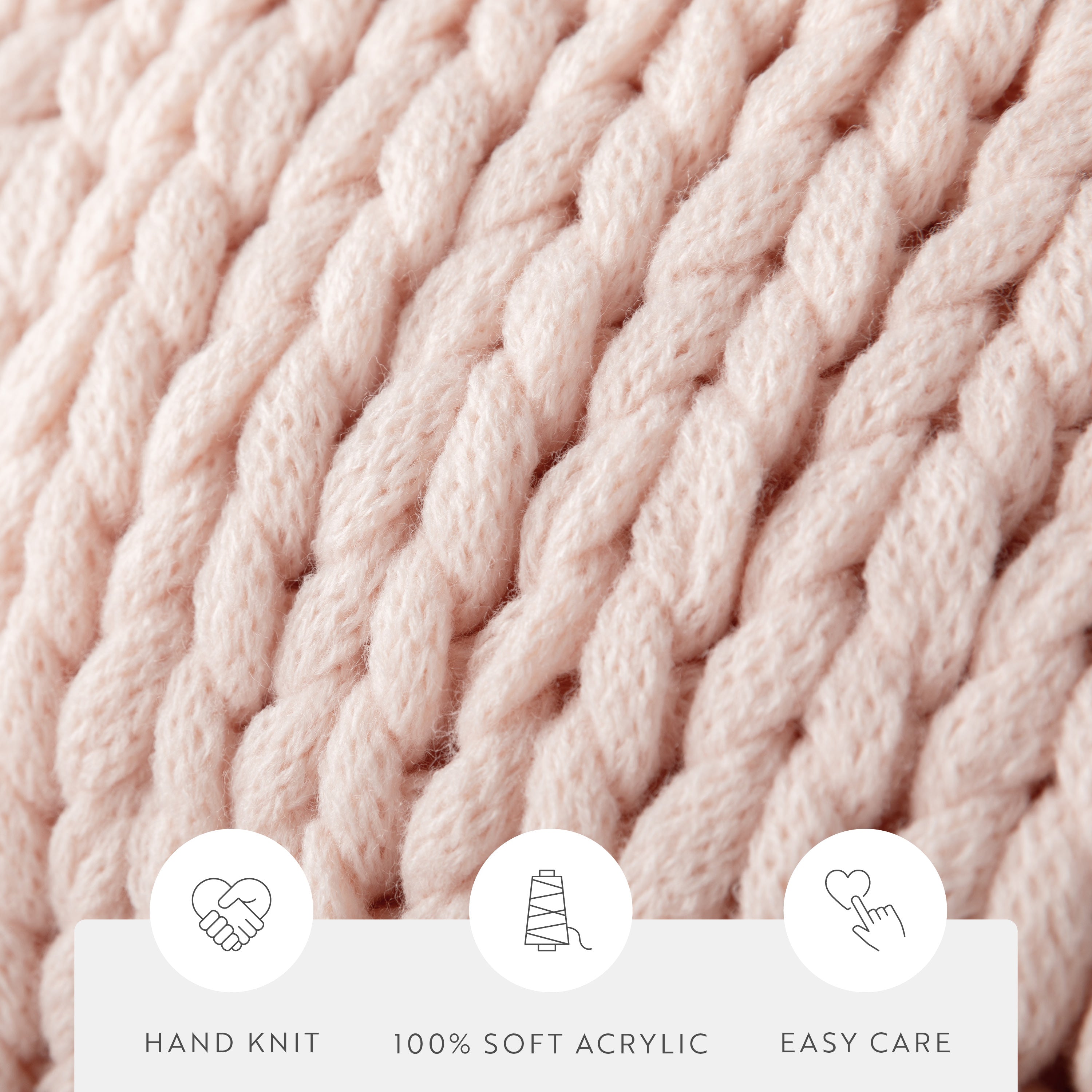 Chunky Hand-Knit Oversized Throw Blanket