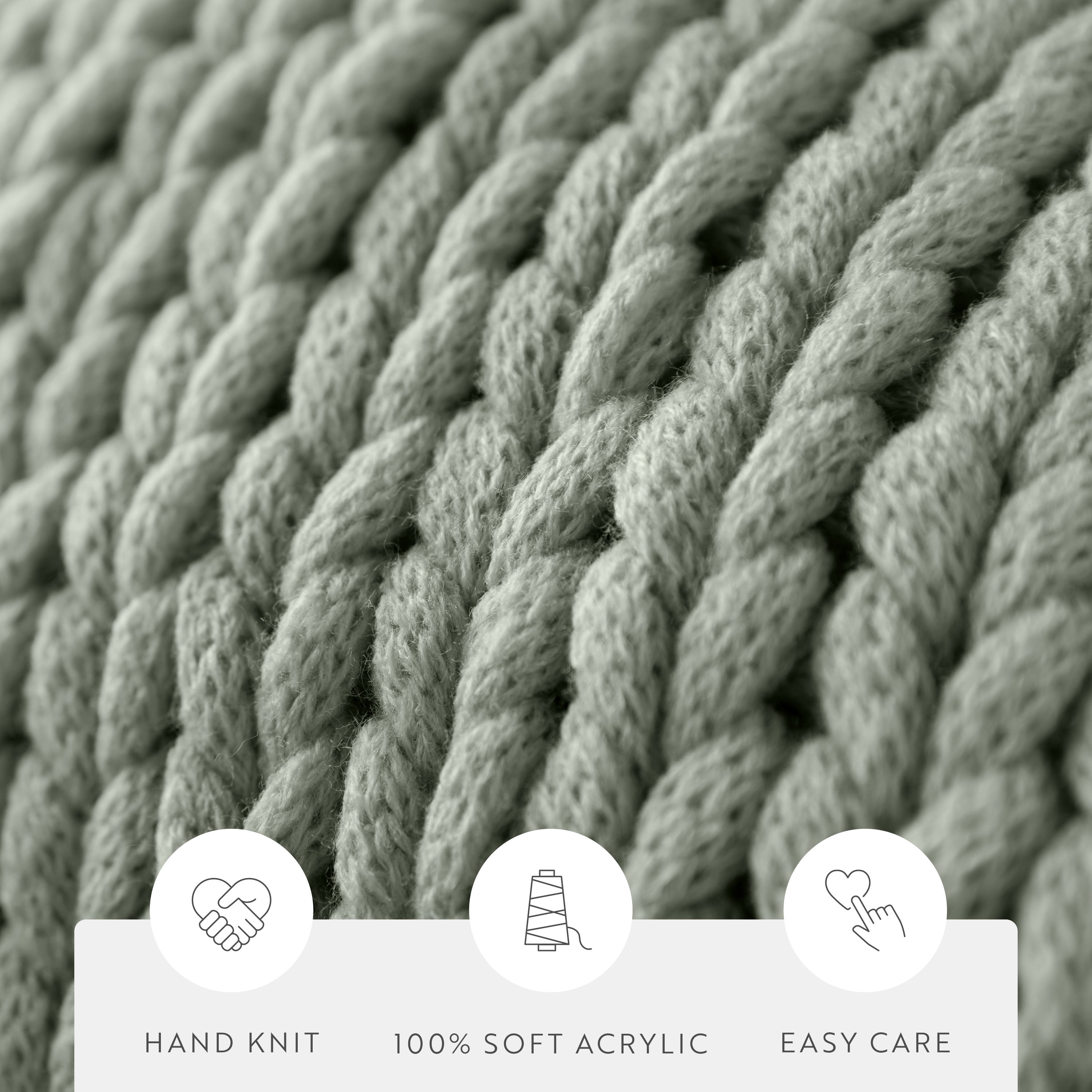 Chunky Hand-Knit Oversized Throw Blanket