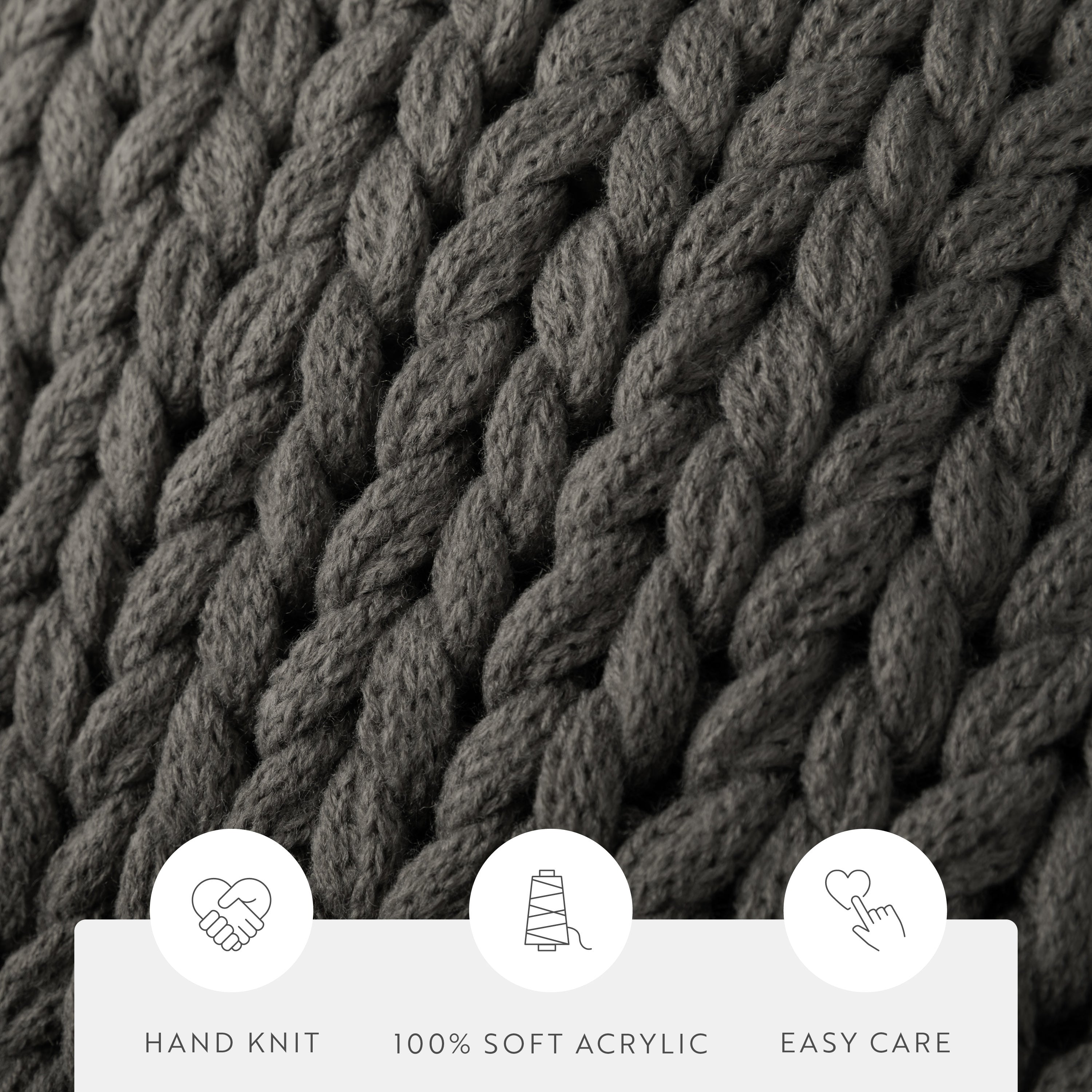 Chunky Hand-Knit Oversized Throw Blanket