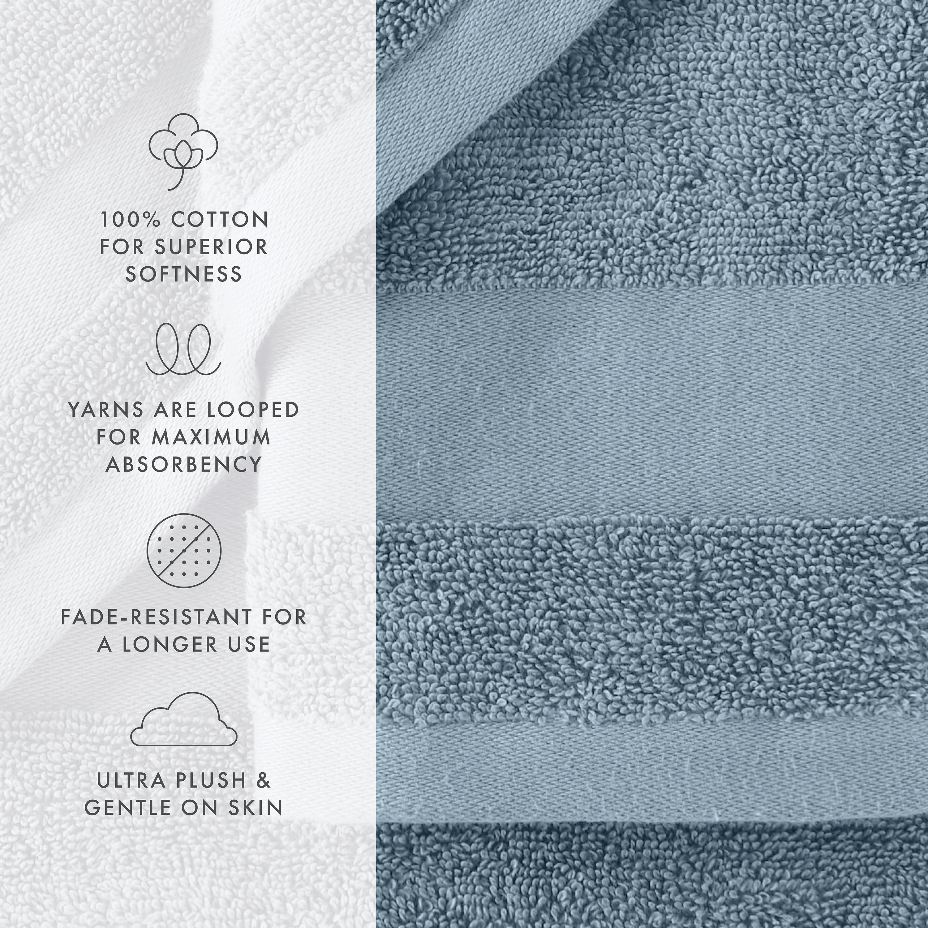 6-Piece Hotel-Quality 100% Cotton Bath Towel Set