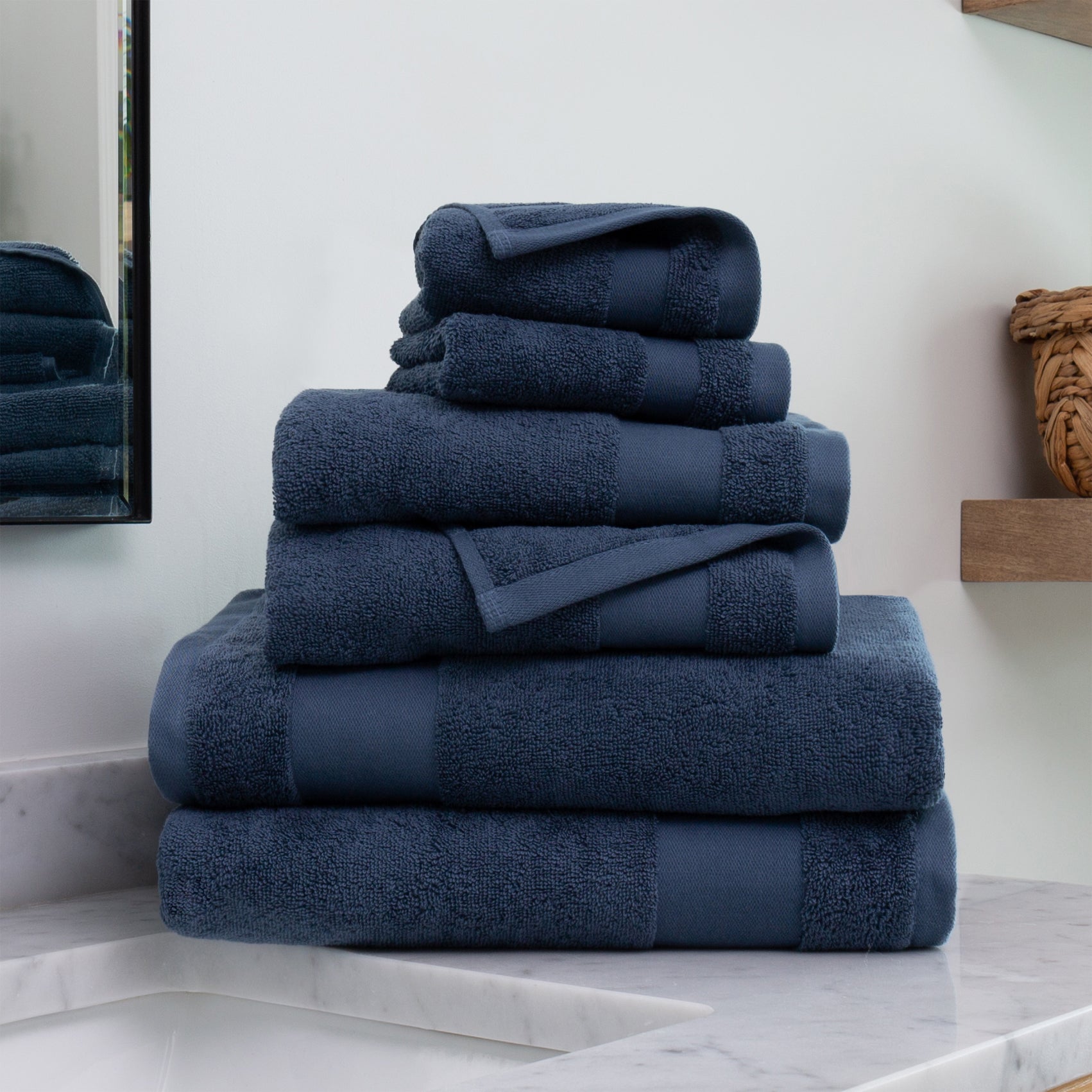 6-Piece Hotel-Quality 100% Cotton Bath Towel Set
