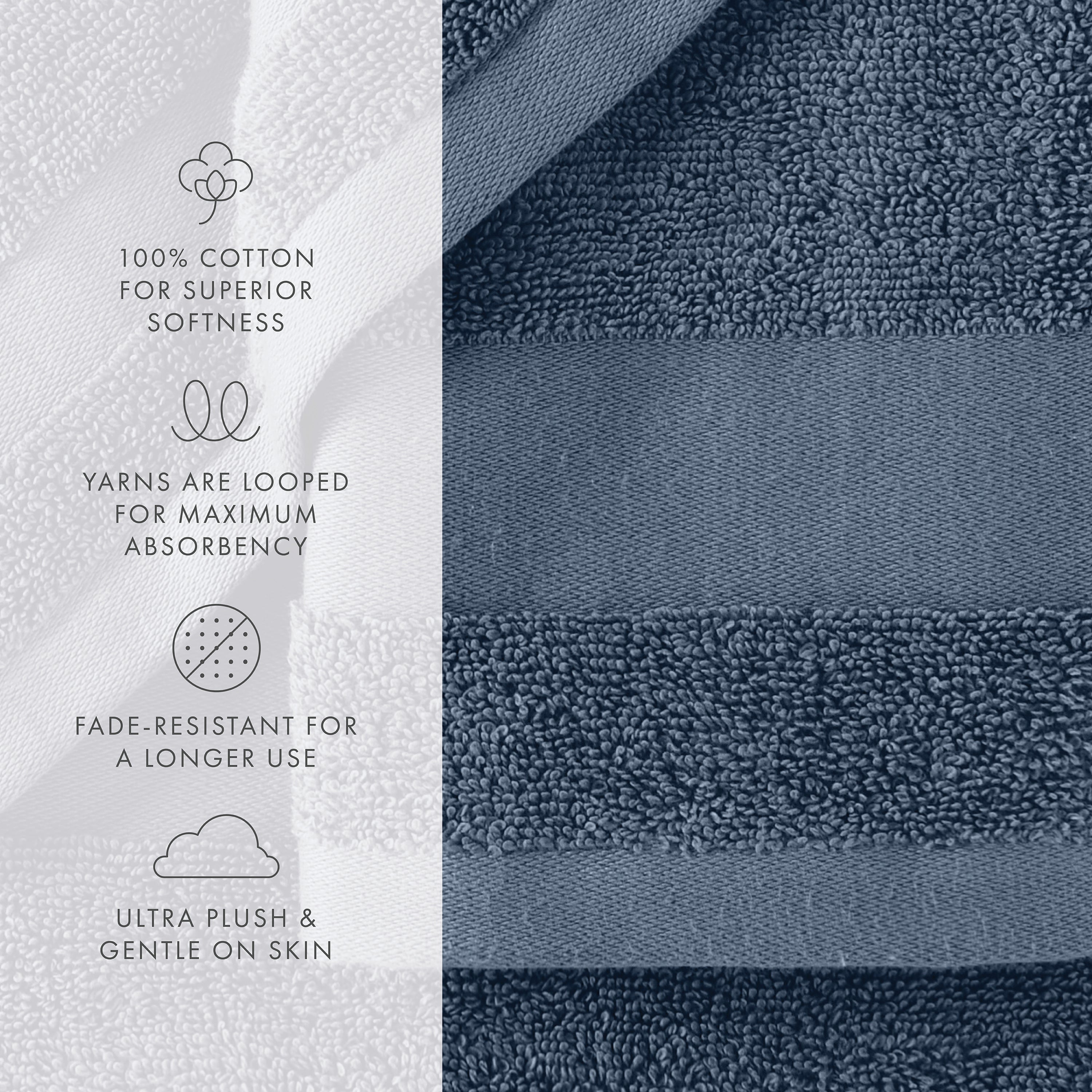 6-Piece Hotel-Quality 100% Cotton Bath Towel Set