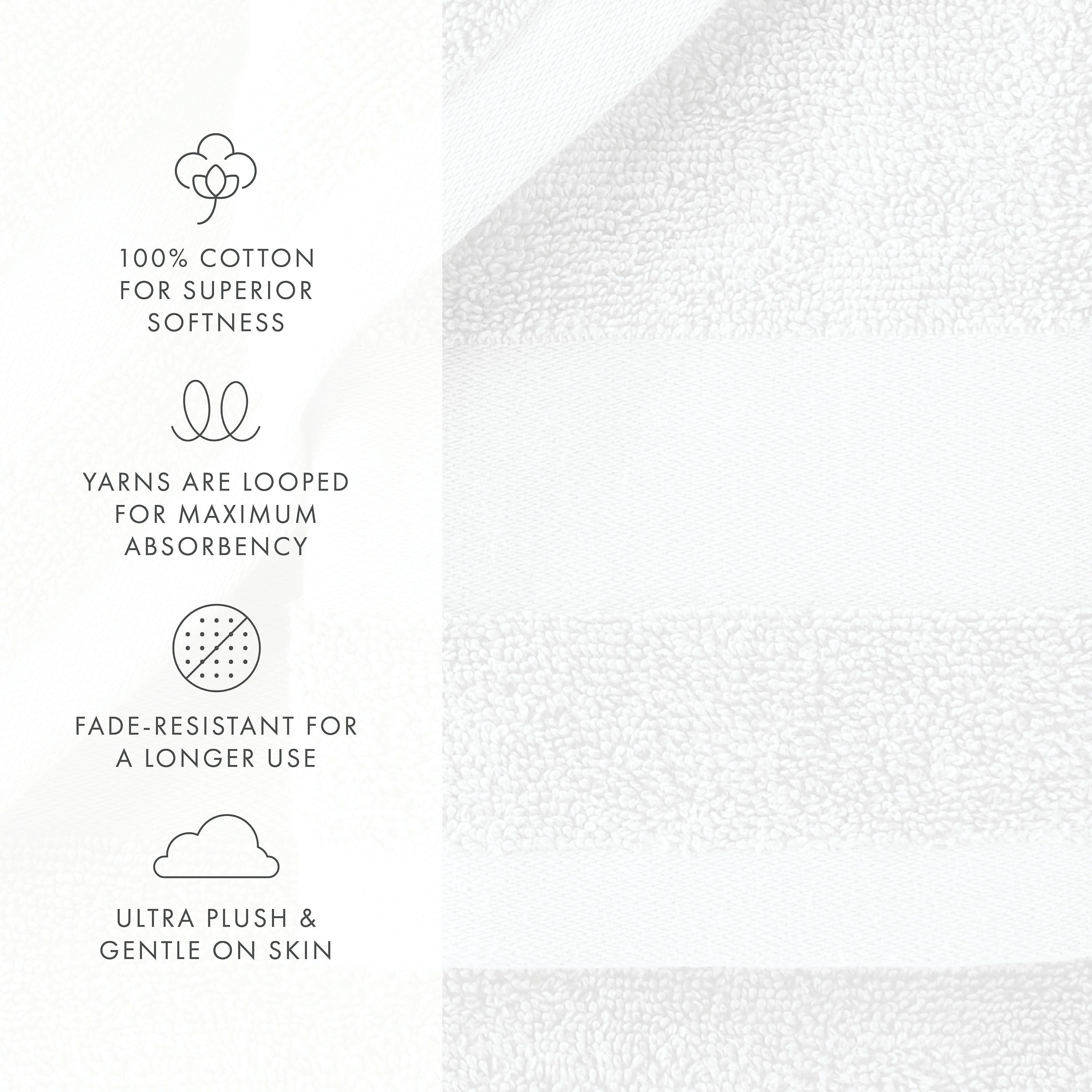 6-Piece Hotel-Quality 100% Cotton Bath Towel Set