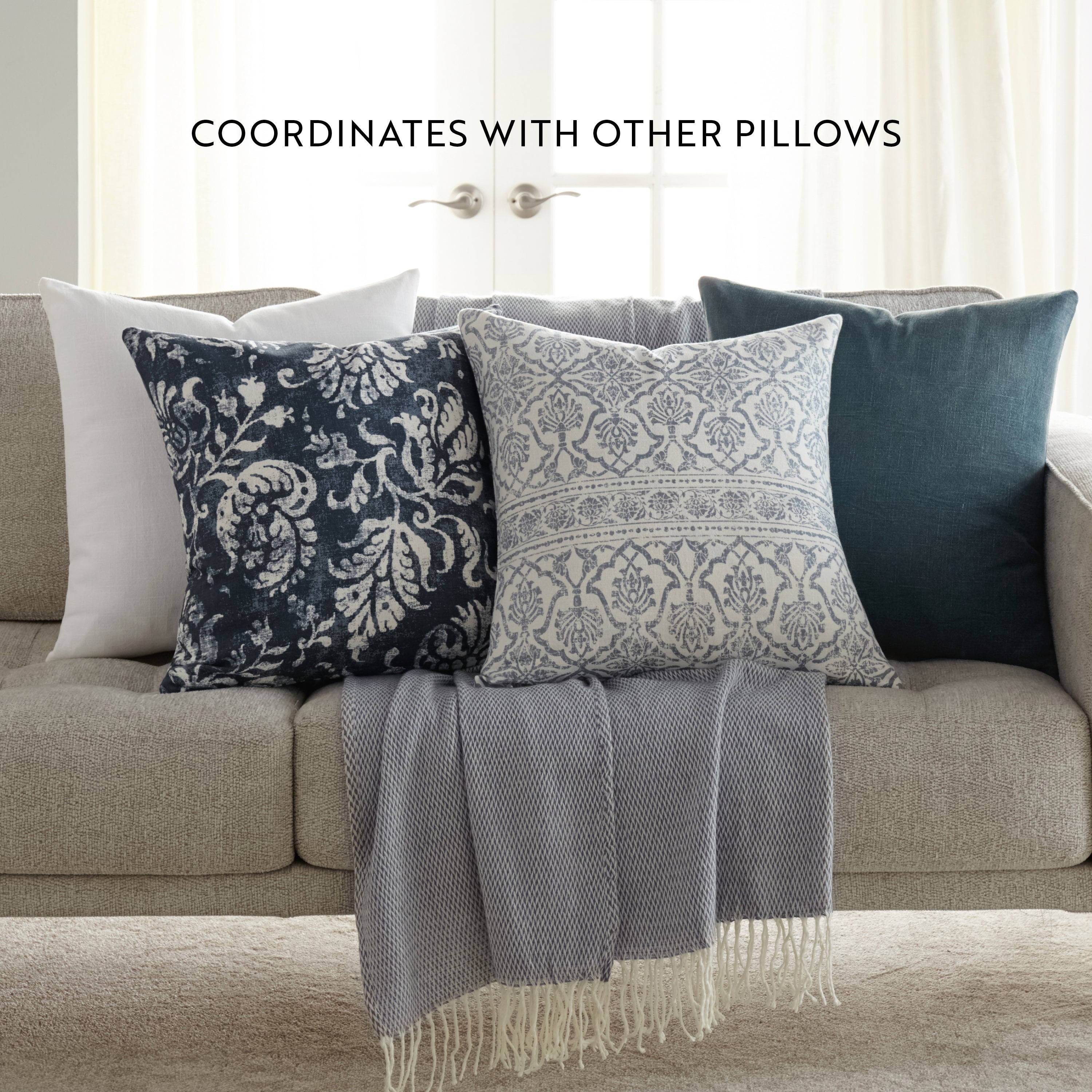 Distressed Floral Elegant Cotton Decor Throw Pillow Cover