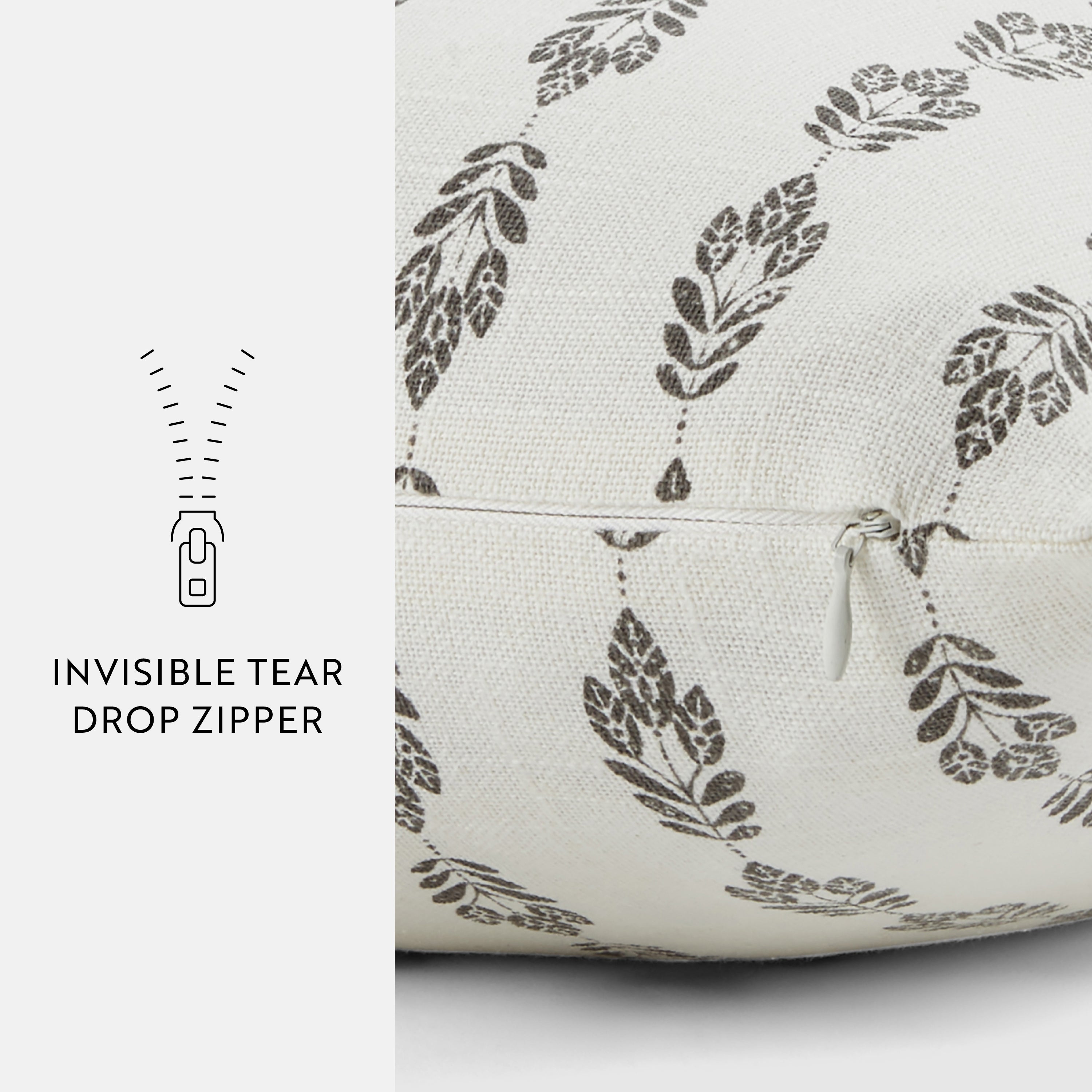 Folk Leaves Elegant Cotton Decor Throw Pillow Cover