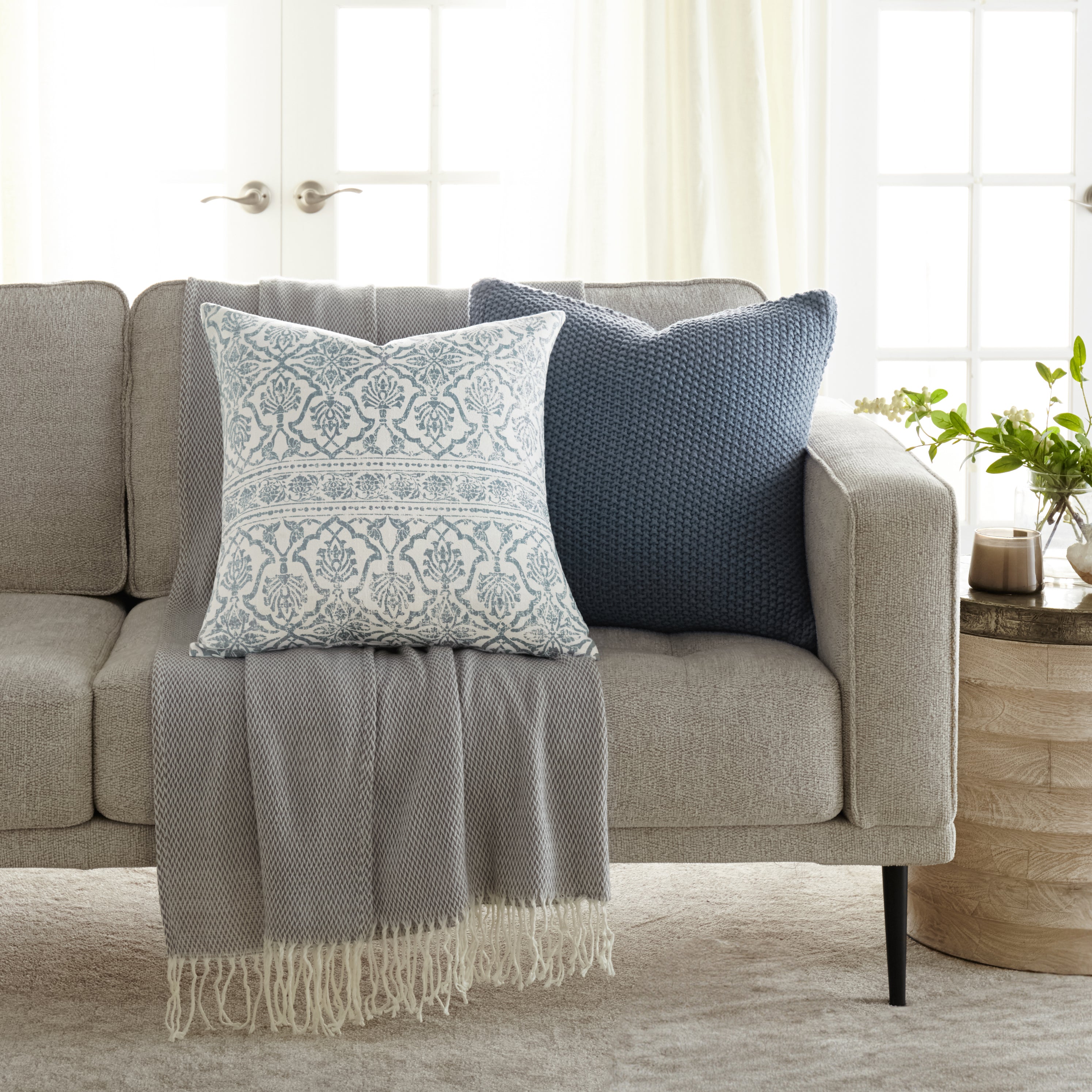 Seed Stitch Knit Acrylic Decor Throw Pillow Cover