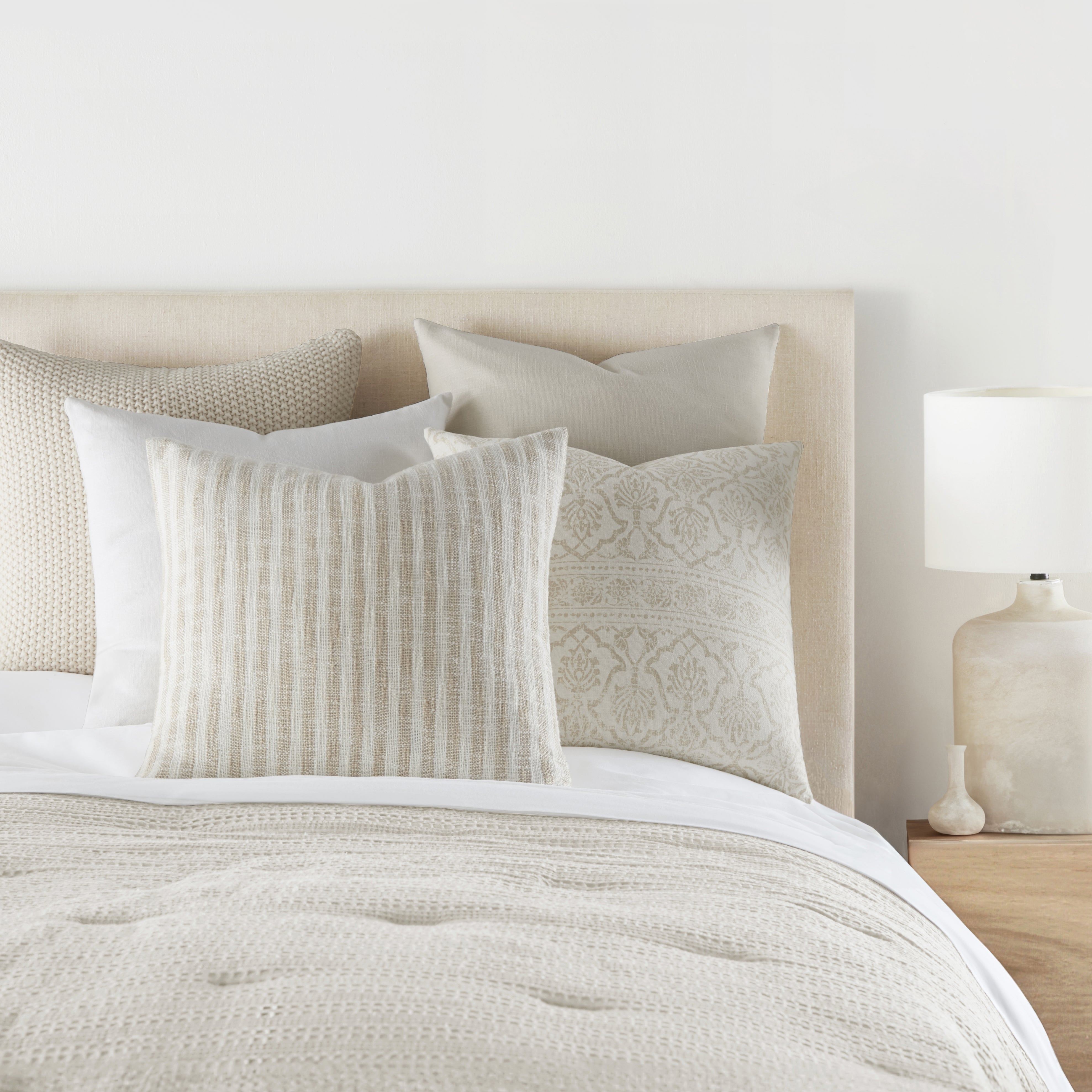 Stone Washed and Distressed Cotton Decor Throw Pillow Cover