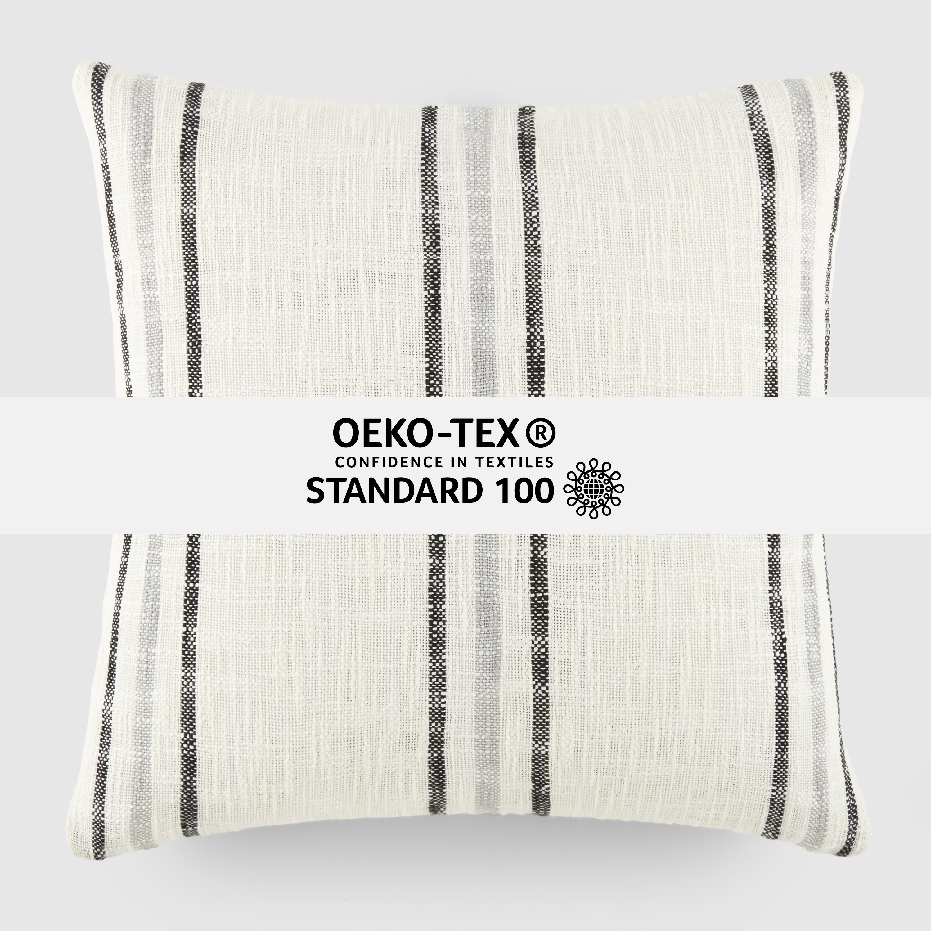 Framed Stripe Yarn-Dyed Cotton Decor Throw Pillow Cover
