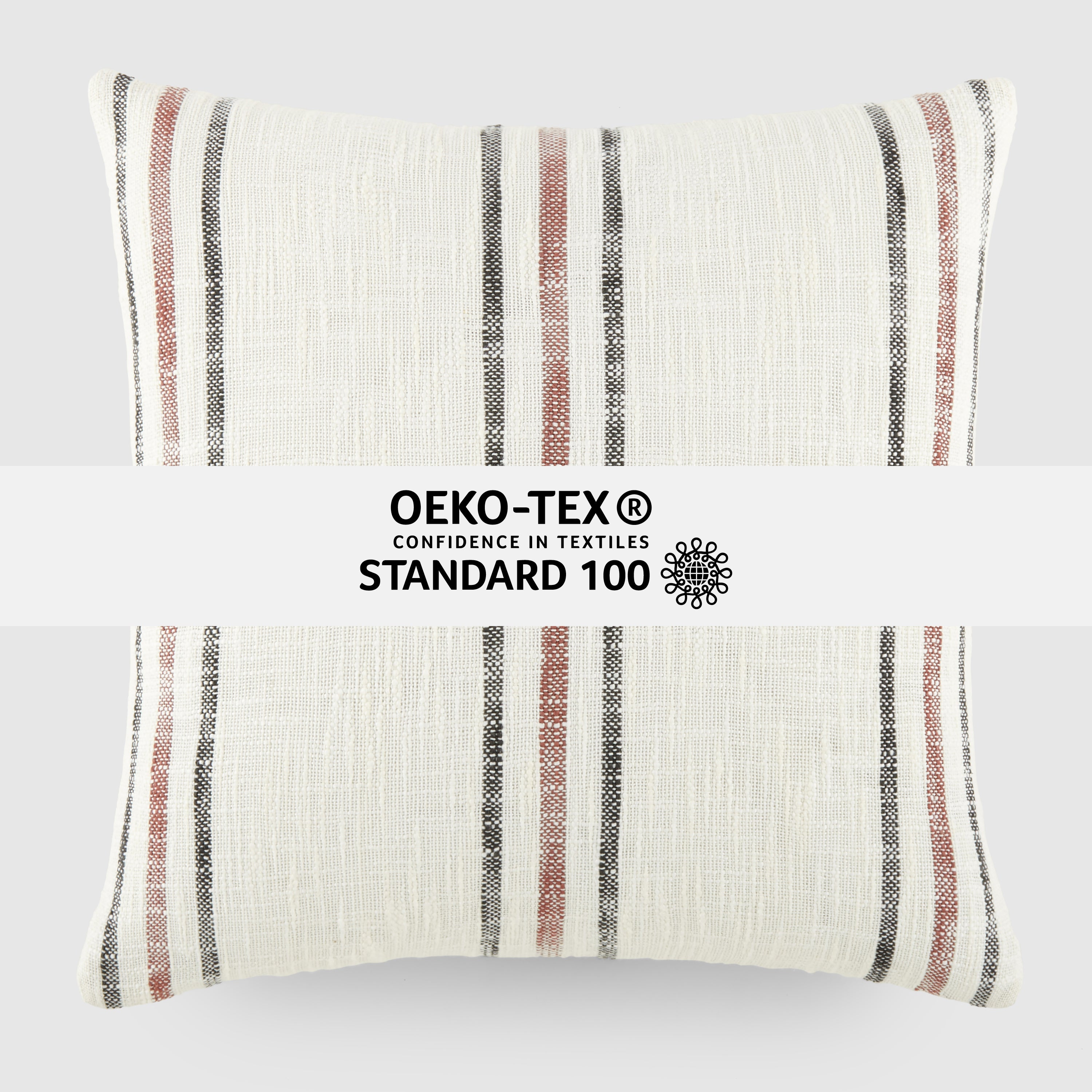 Framed Stripe Yarn-Dyed Cotton Decor Throw Pillow Cover