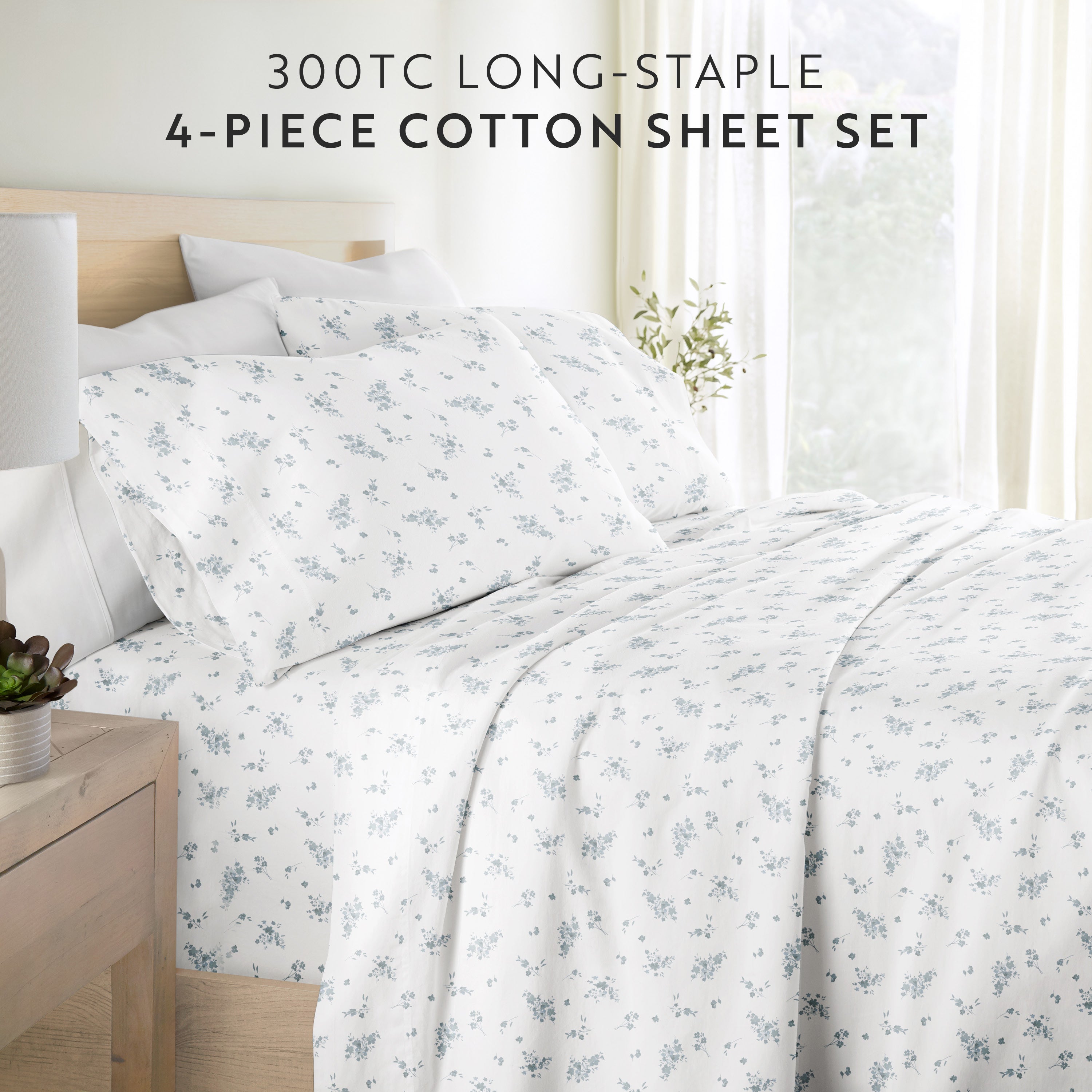 Bouquet Bliss 100% Cotton Long Staple Sheet Set