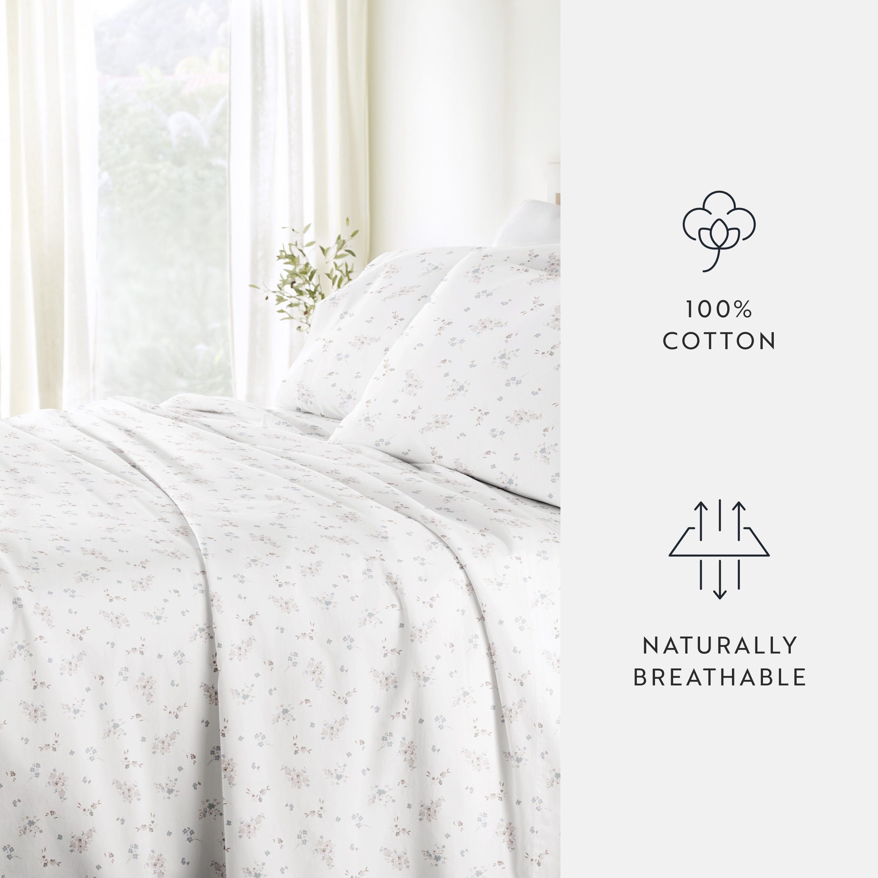Bouquet Bliss 100% Cotton Long Staple Sheet Set
