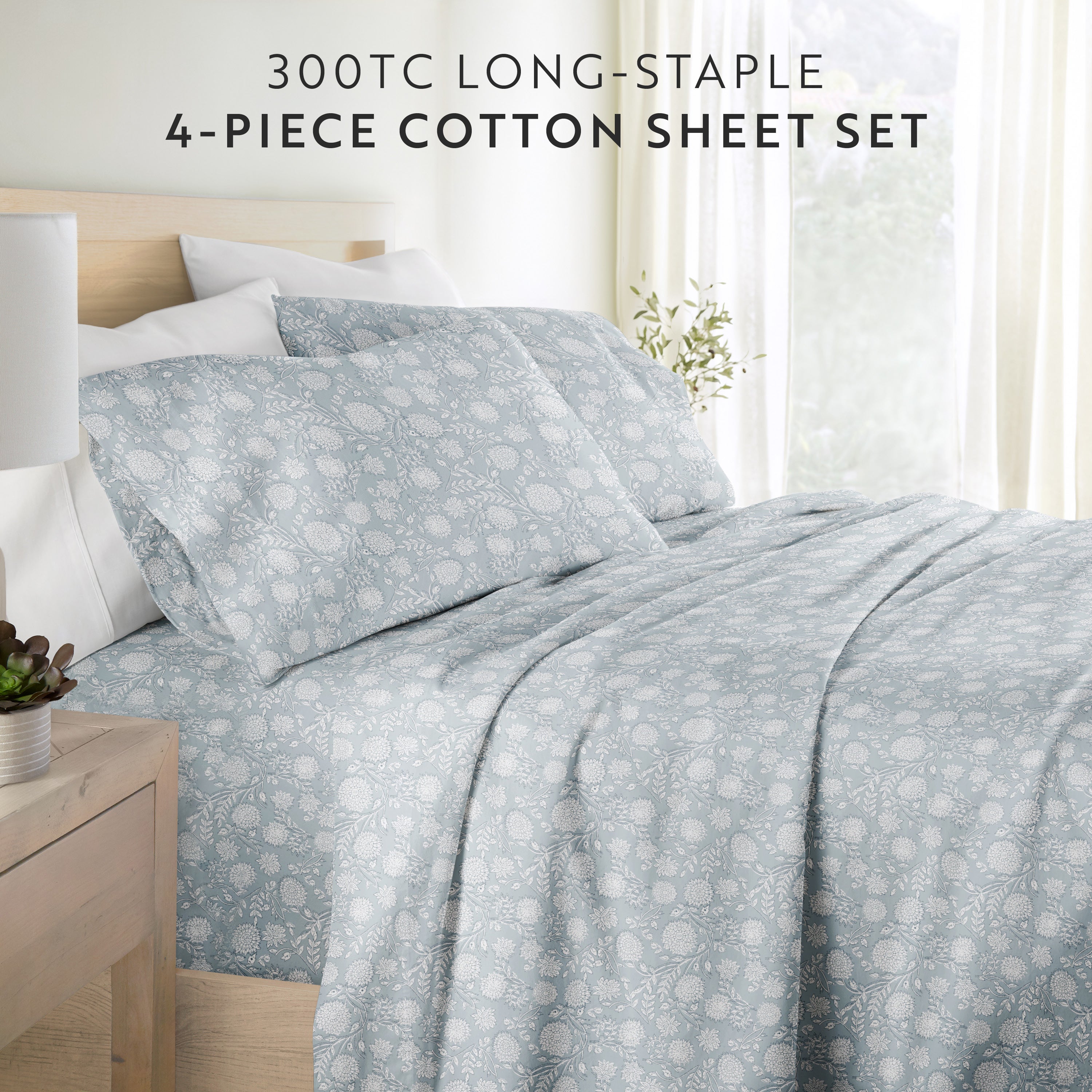 Bohemian Garden 100% Cotton Long Staple Sheet Set