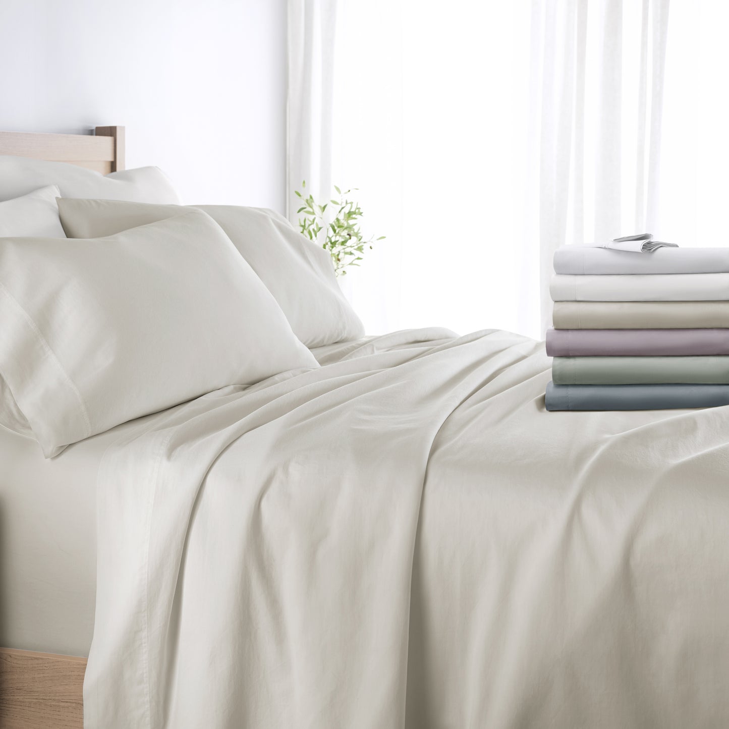 300 Thread Count Cotton Sheet Sets in Solid Colors