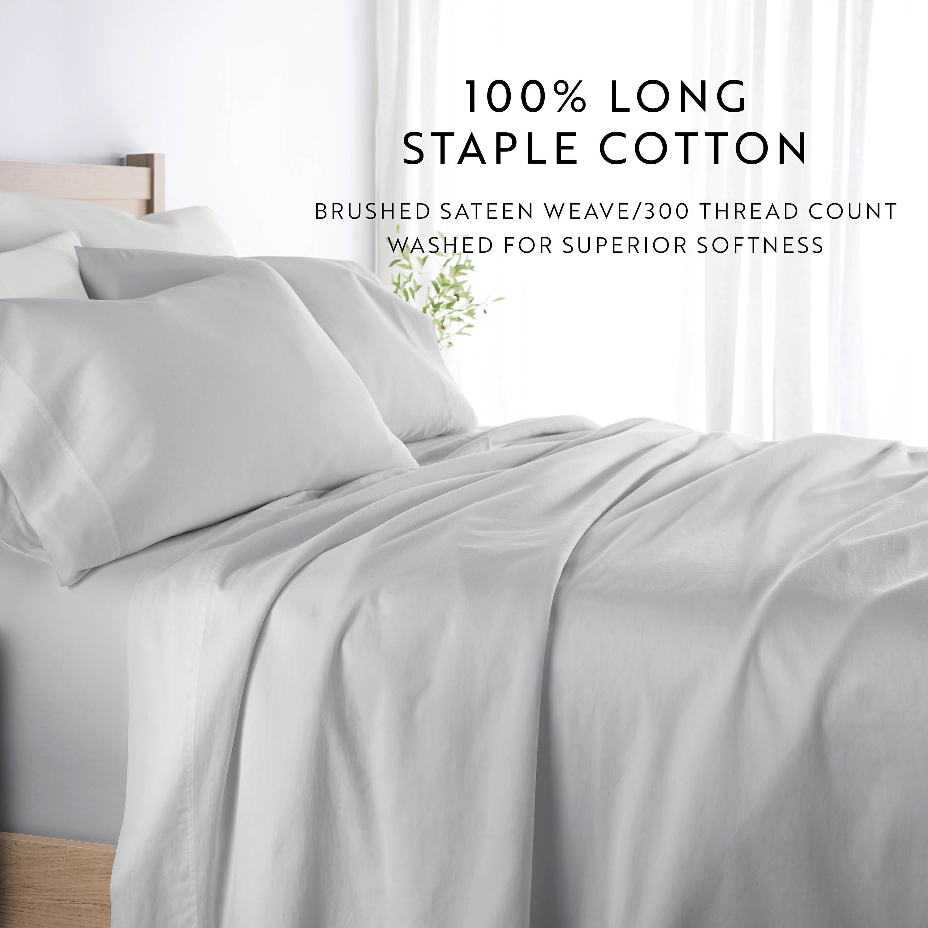 4-Piece 100% Cotton Long Staple Sheet Set