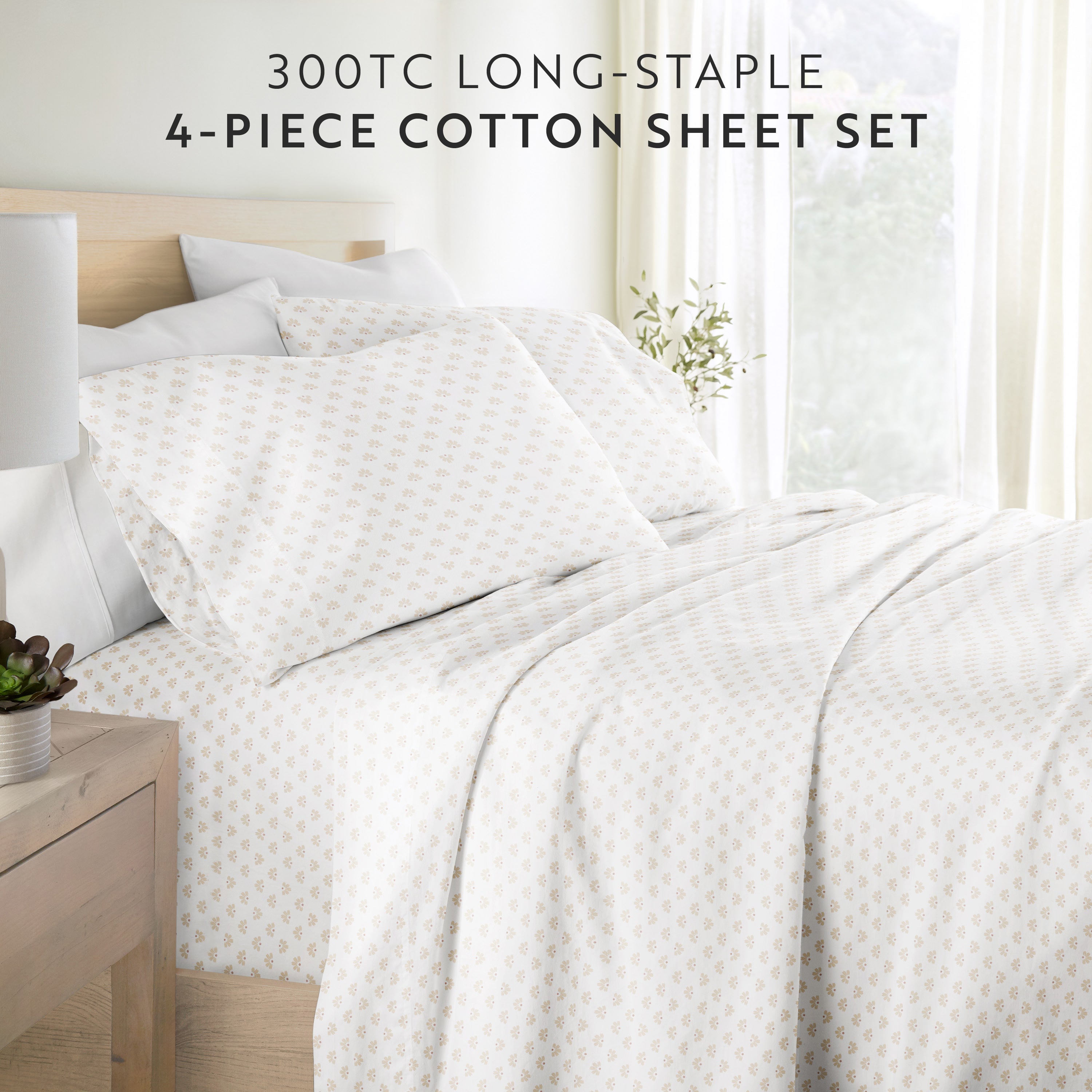 Moon Daisies 100% Cotton Long Staple Sheet Set