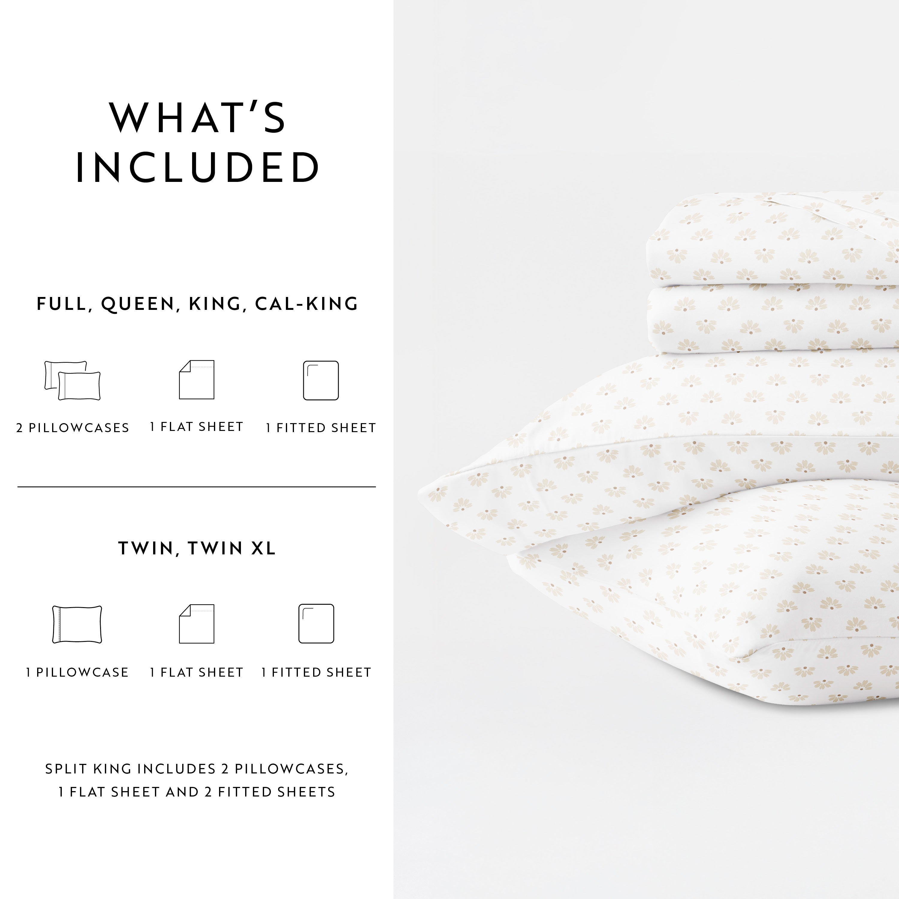 Moon Daisies 100% Cotton Long Staple Sheet Set
