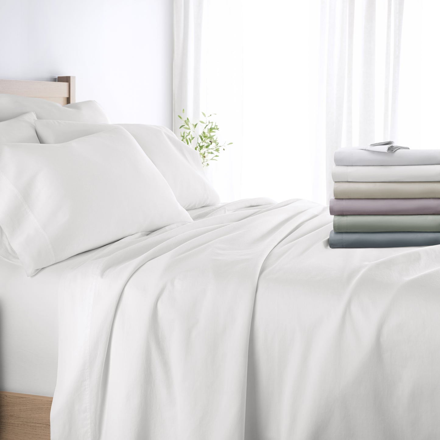 300 Thread Count Cotton Sheet Sets in Solid Colors