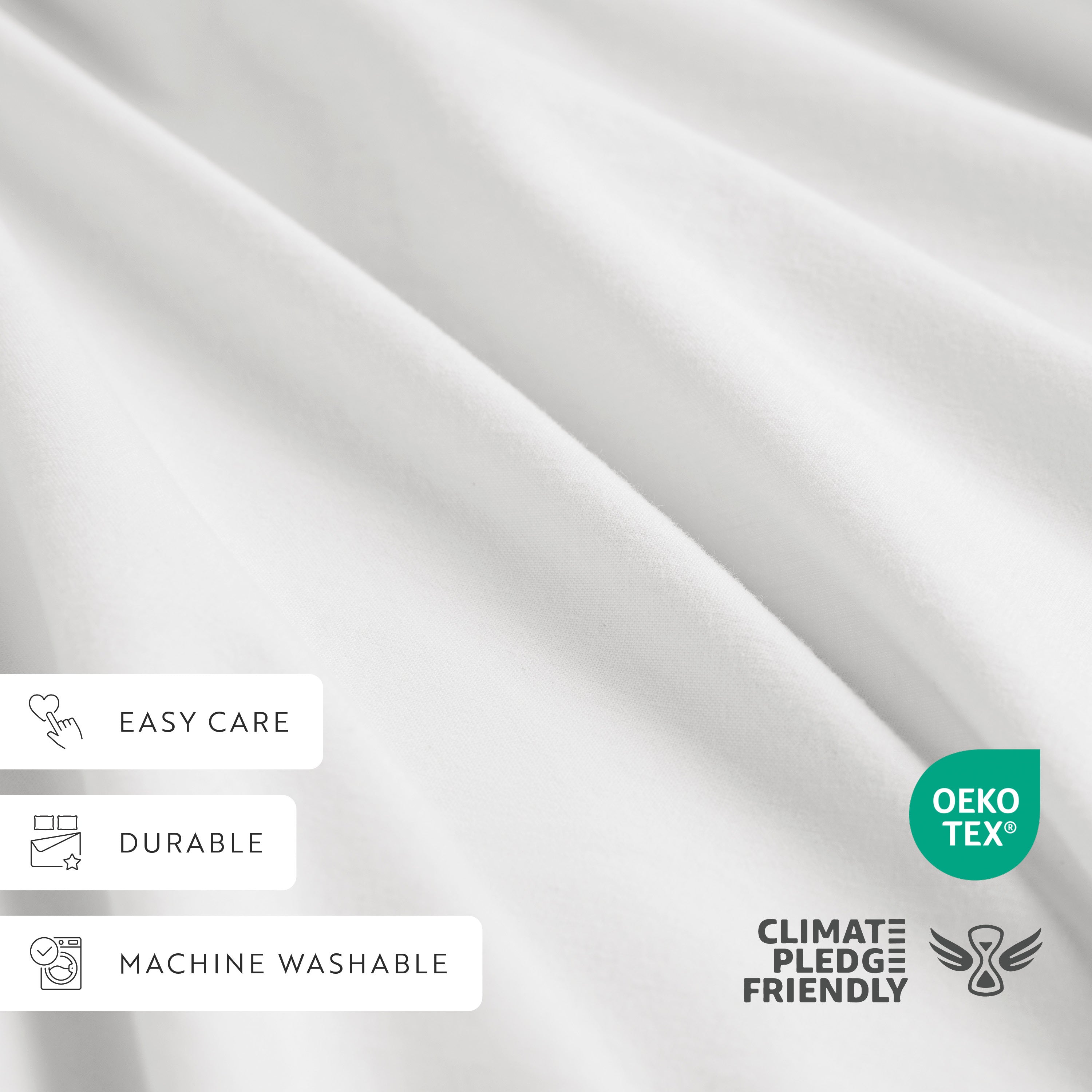 4-Piece 100% Cotton Percale Sheet Set