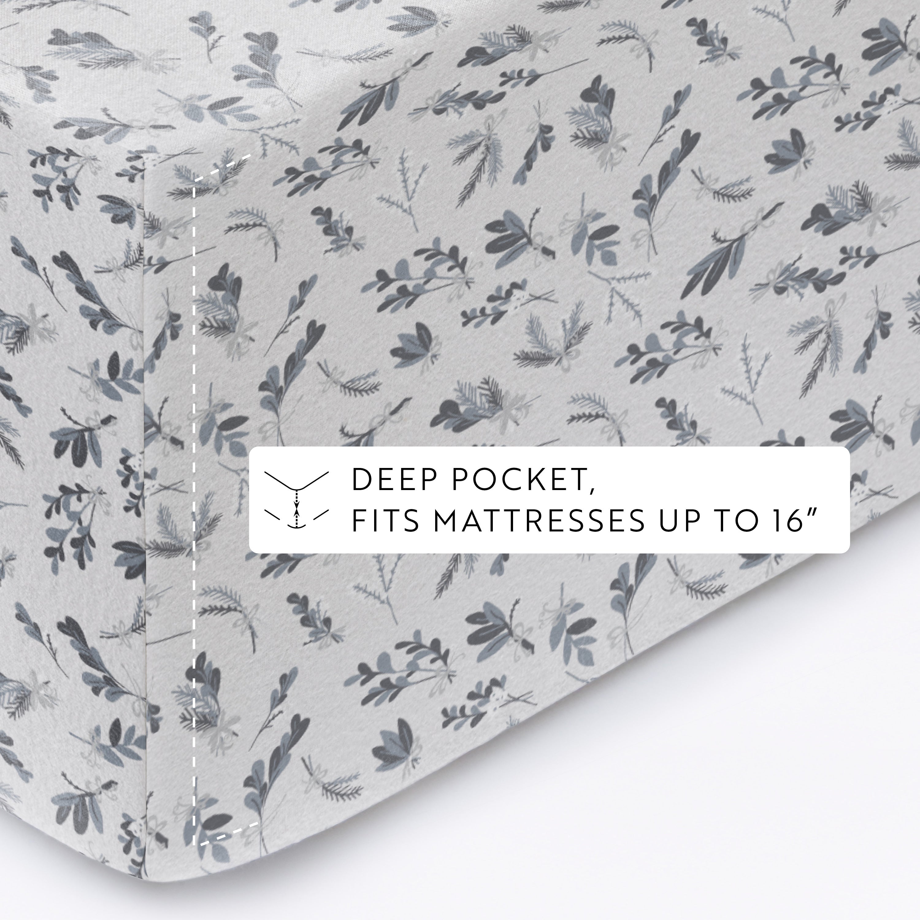 Botanical 4-Piece 100% Cotton Flannel Sheet Set