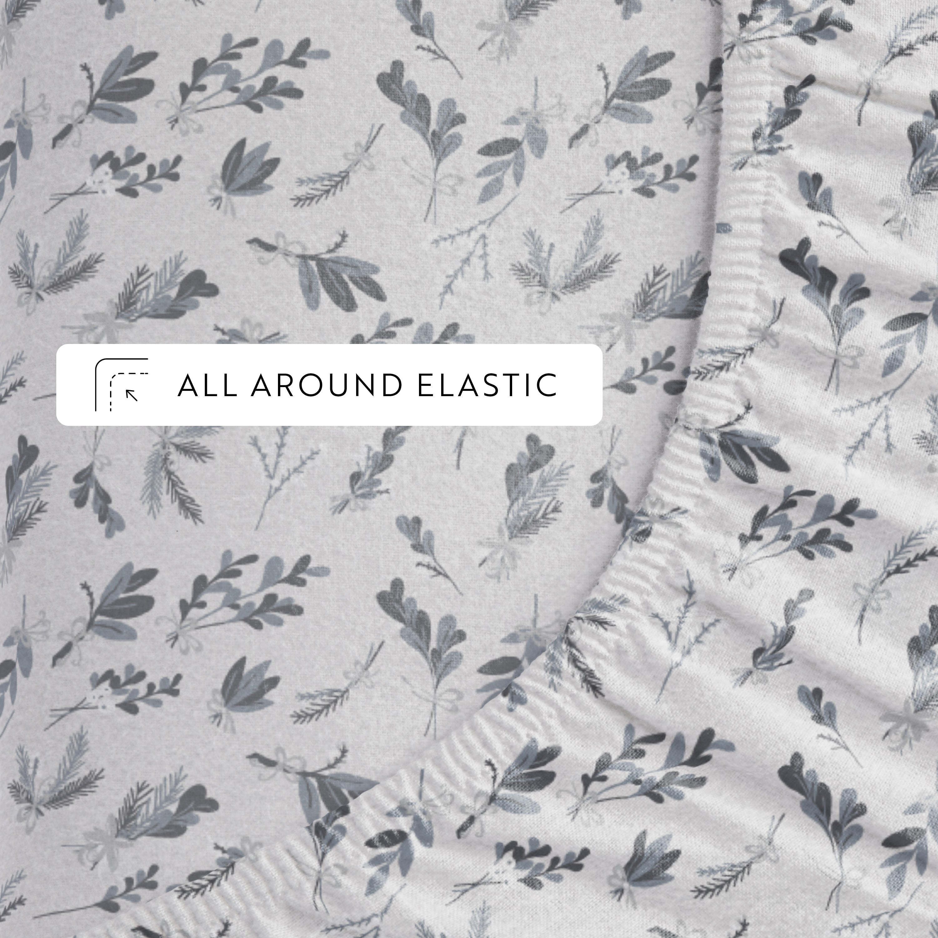 Botanical 4-Piece 100% Cotton Flannel Sheet Set