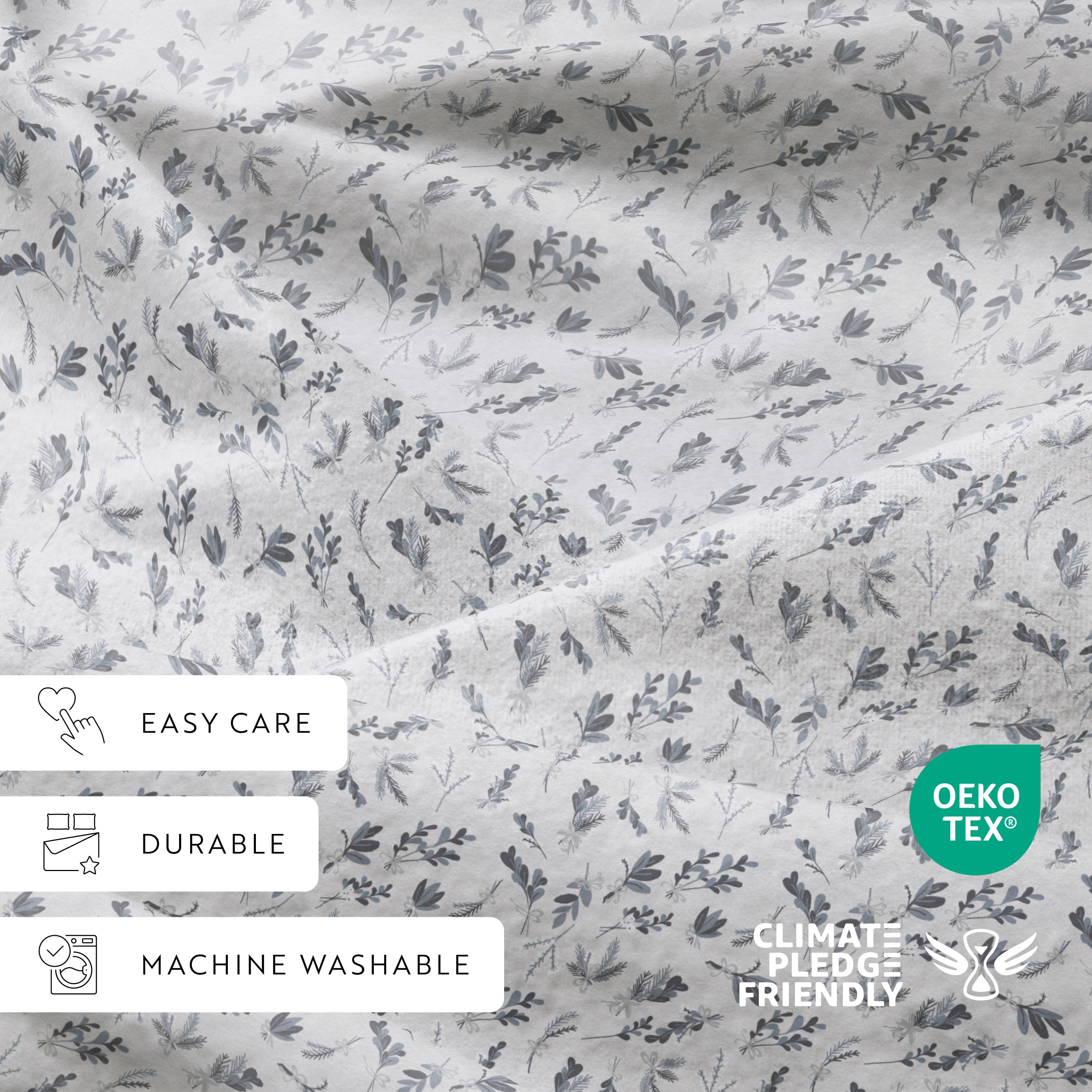 Botanical 4-Piece 100% Cotton Flannel Sheet Set