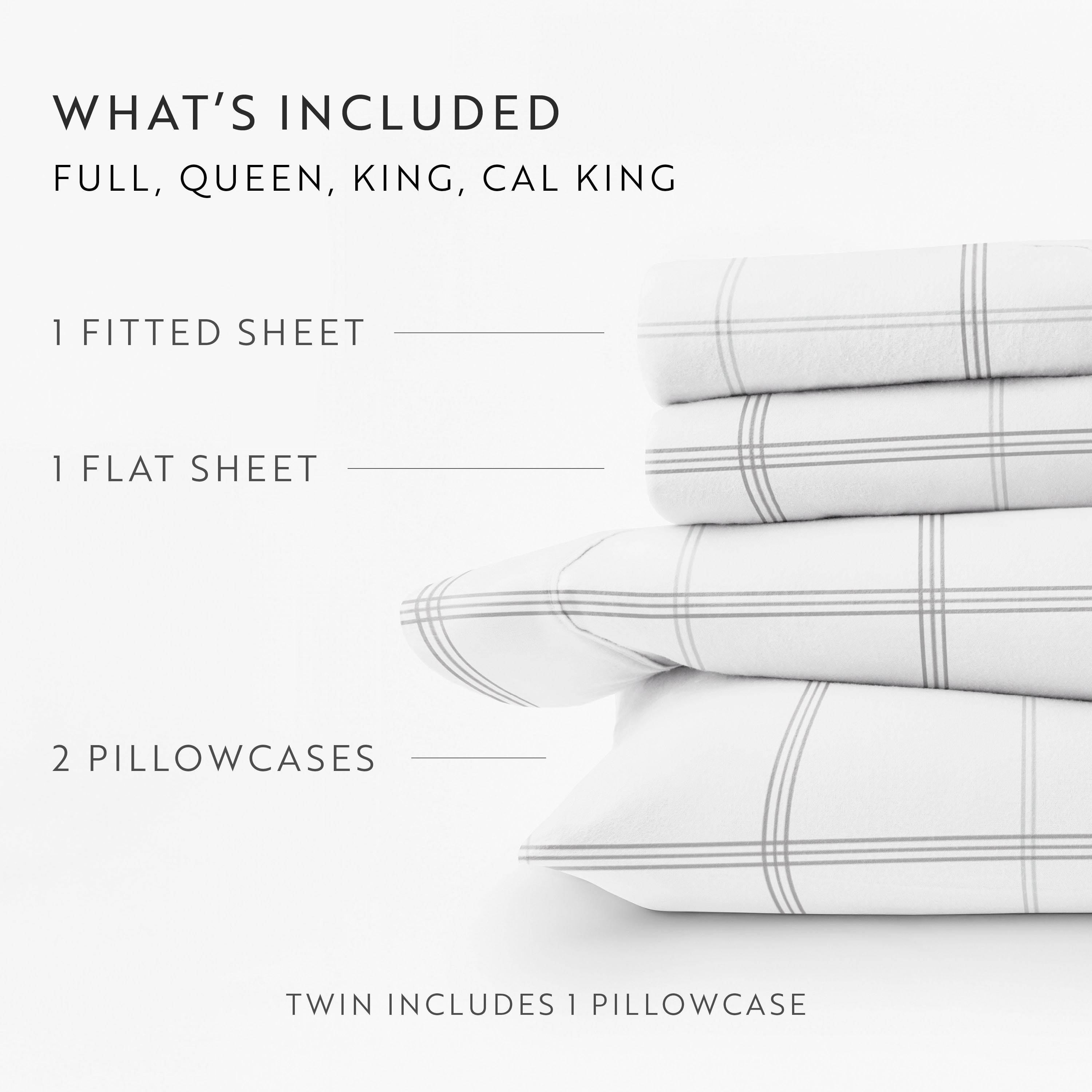 Checkered 4-Piece 100% Cotton Flannel Sheet Set