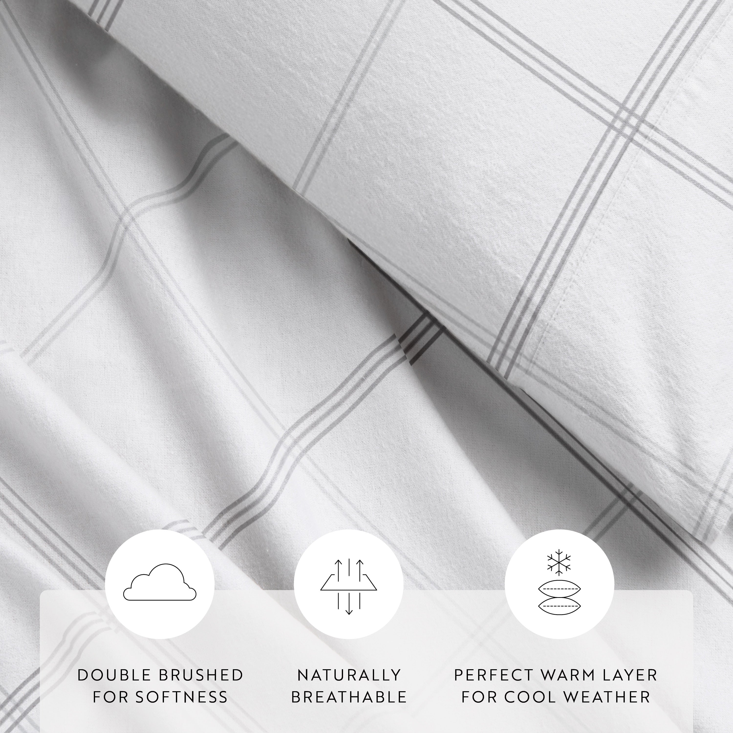Checkered 4-Piece 100% Cotton Flannel Sheet Set