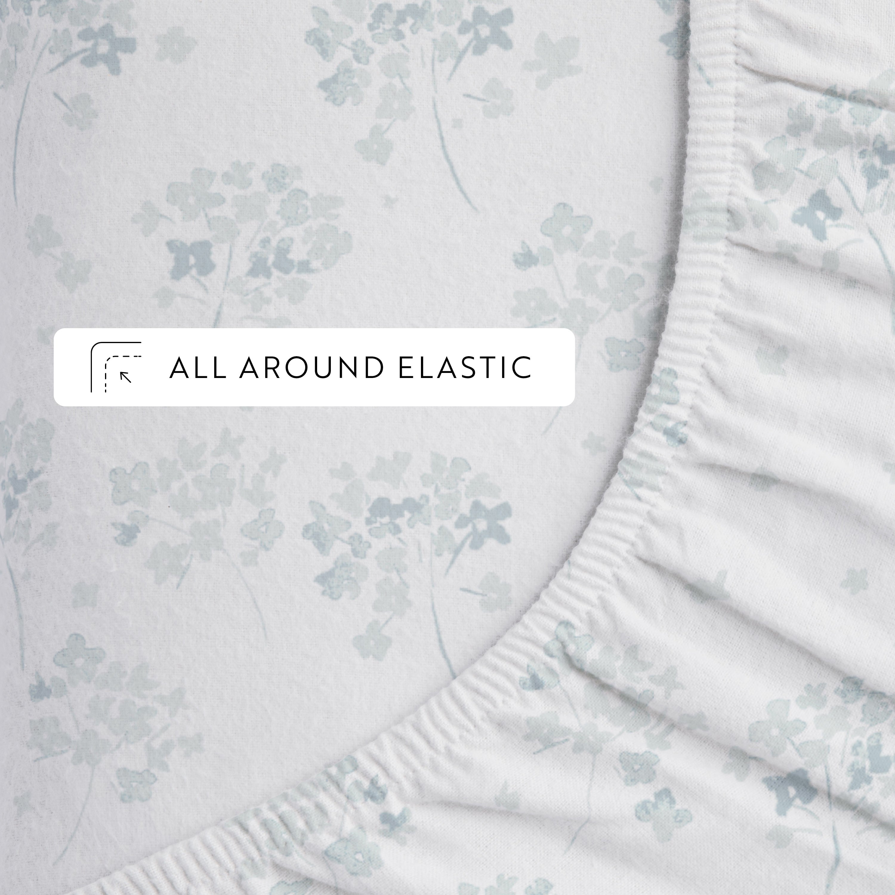 Flower Bunch 4-Piece 100% Cotton Flannel Sheet Set