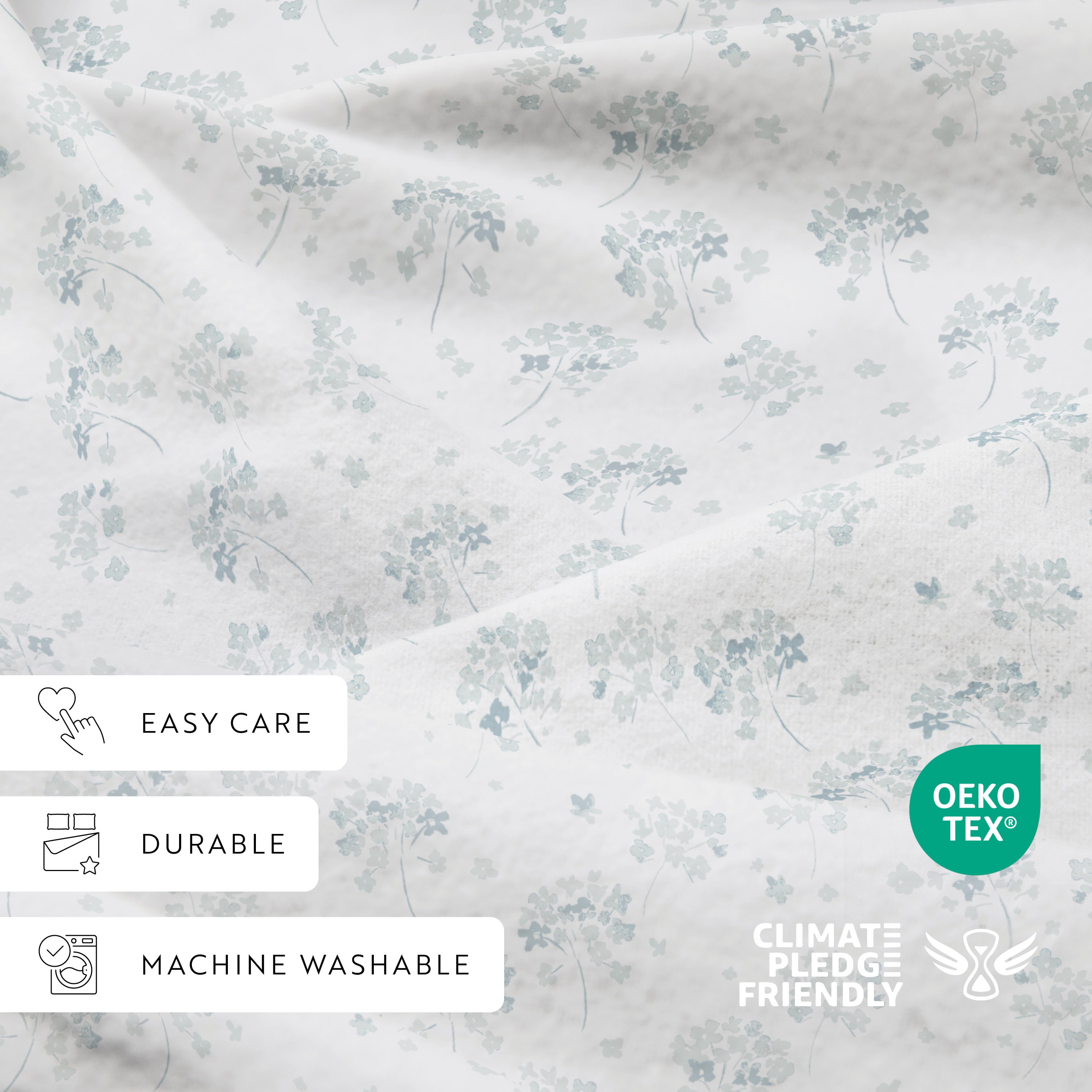 Flower Bunch 4-Piece 100% Cotton Flannel Sheet Set