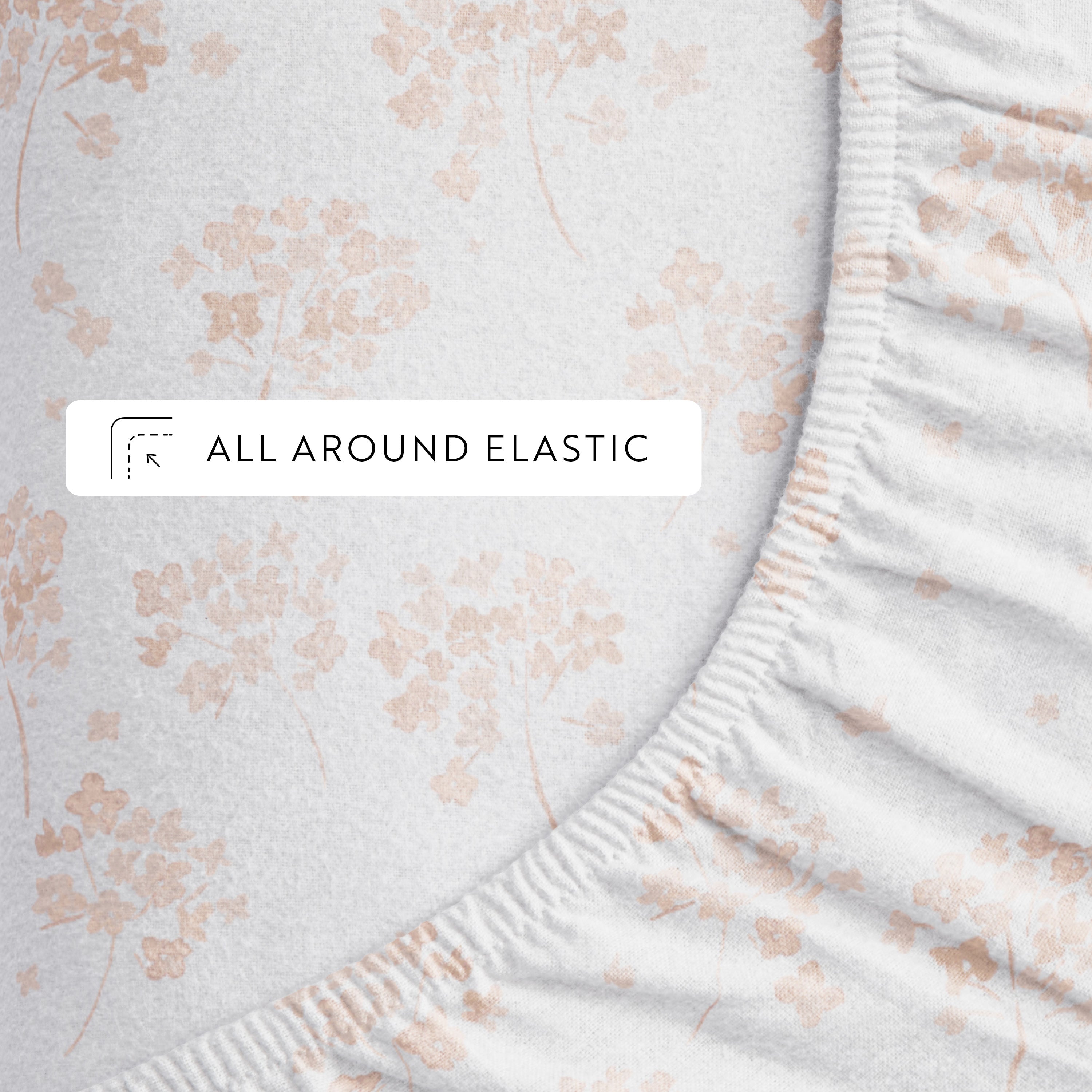 Flower Bunch 4-Piece 100% Cotton Flannel Sheet Set