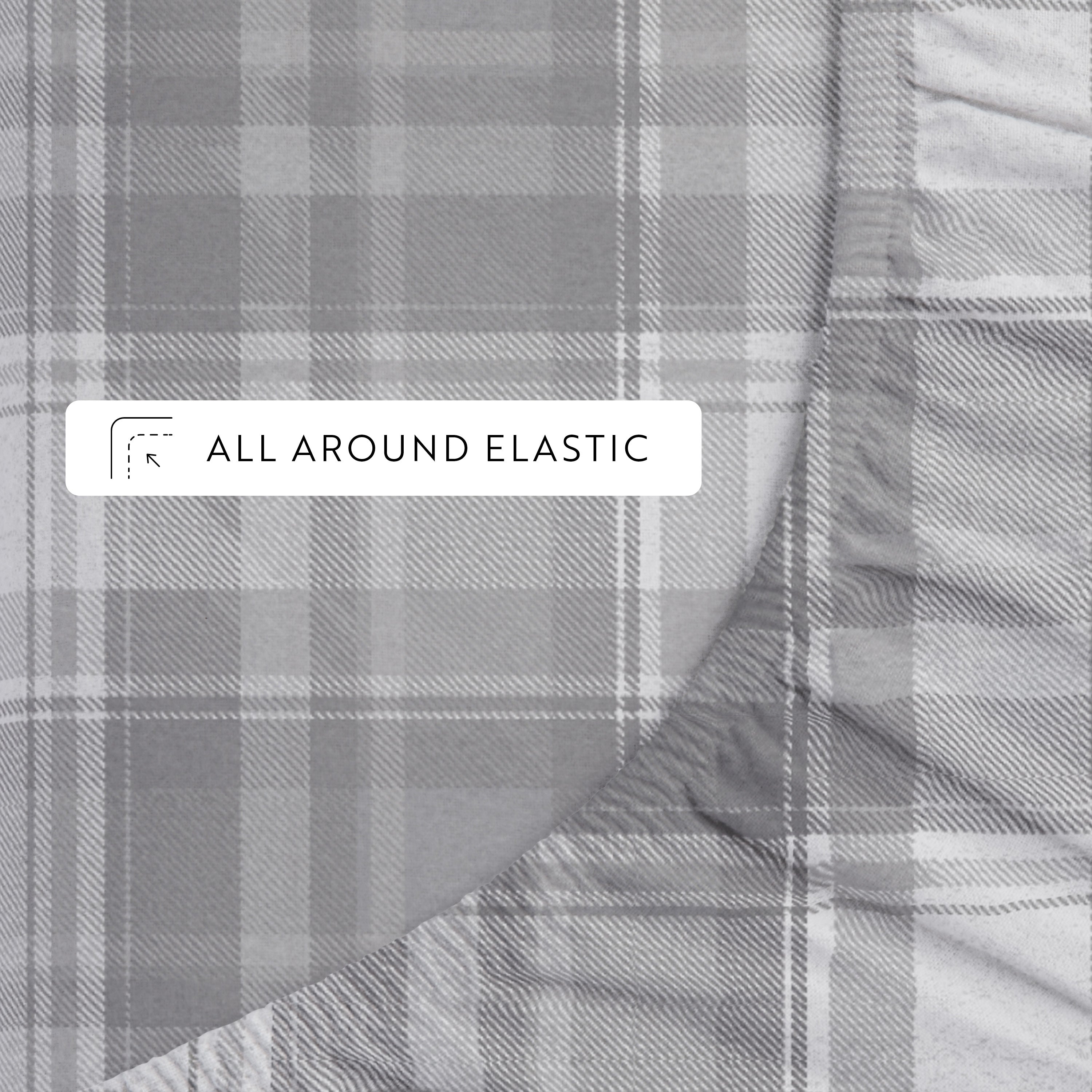 Plaid 4-Piece 100% Cotton Flannel Sheet Set