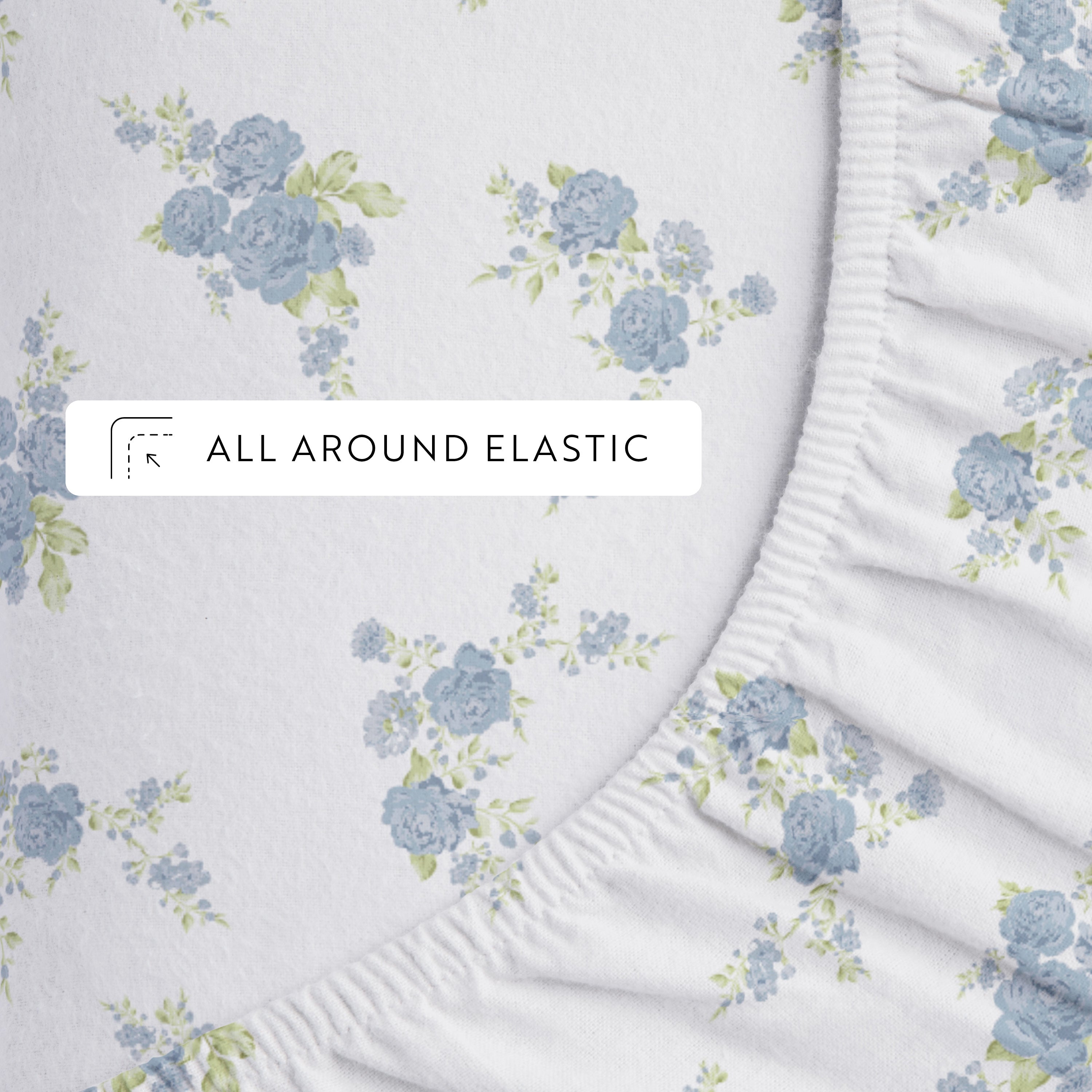 Rose Bunch 4-Piece 100% Cotton Flannel Sheet Set