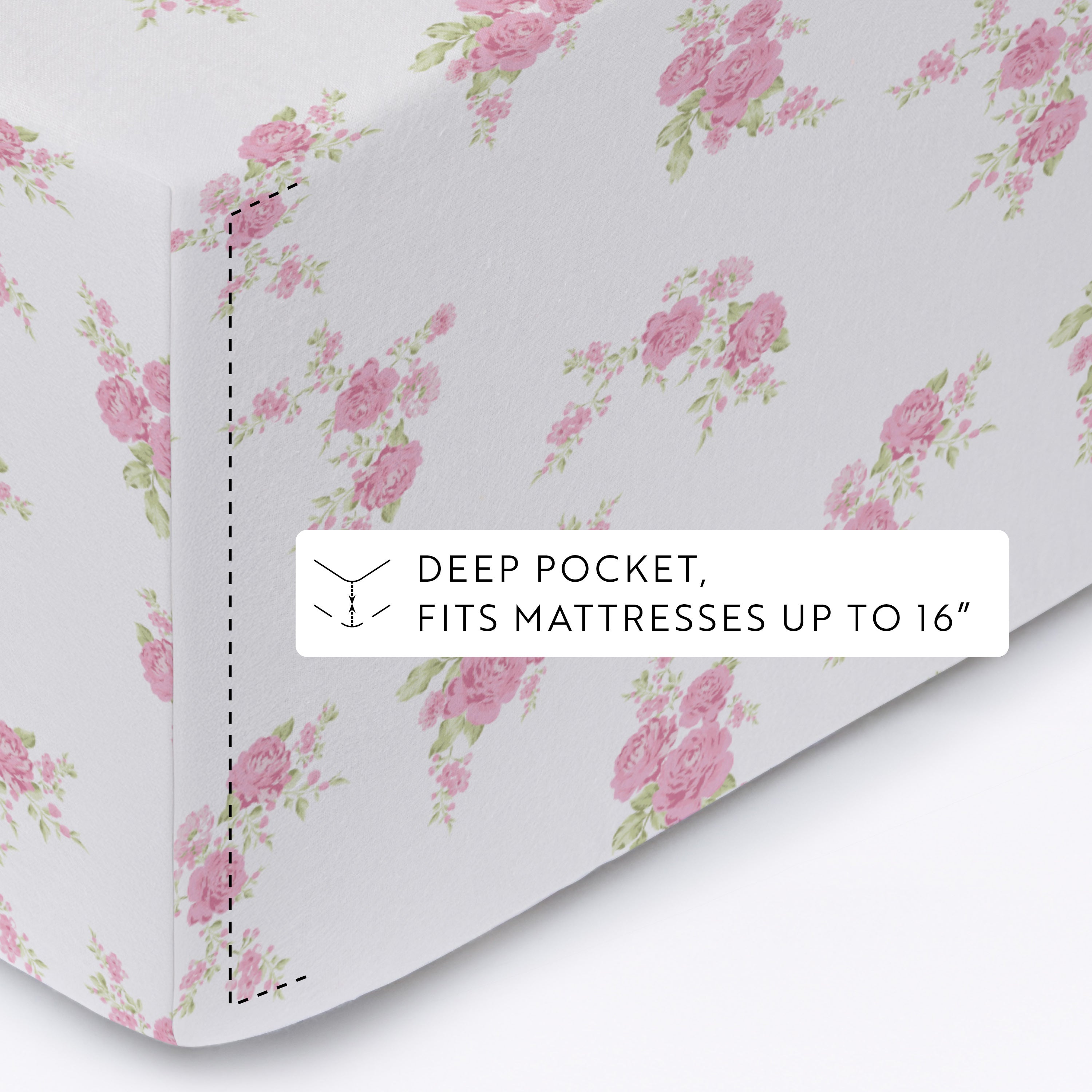 Rose Bunch 4-Piece 100% Cotton Flannel Sheet Set