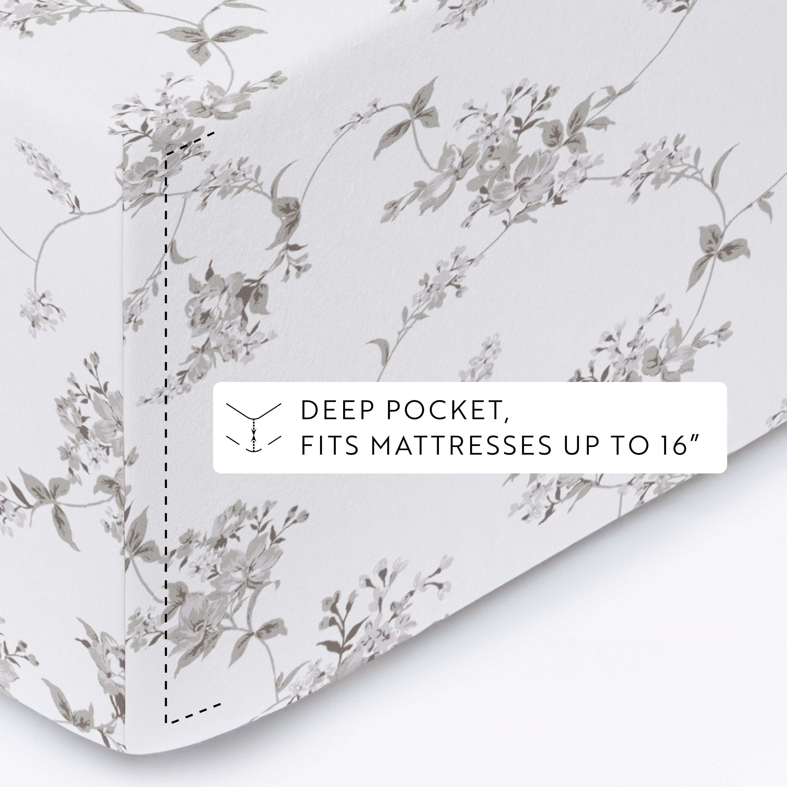 Sylvan Rose 4-Piece 100% Cotton Flannel Sheet Set
