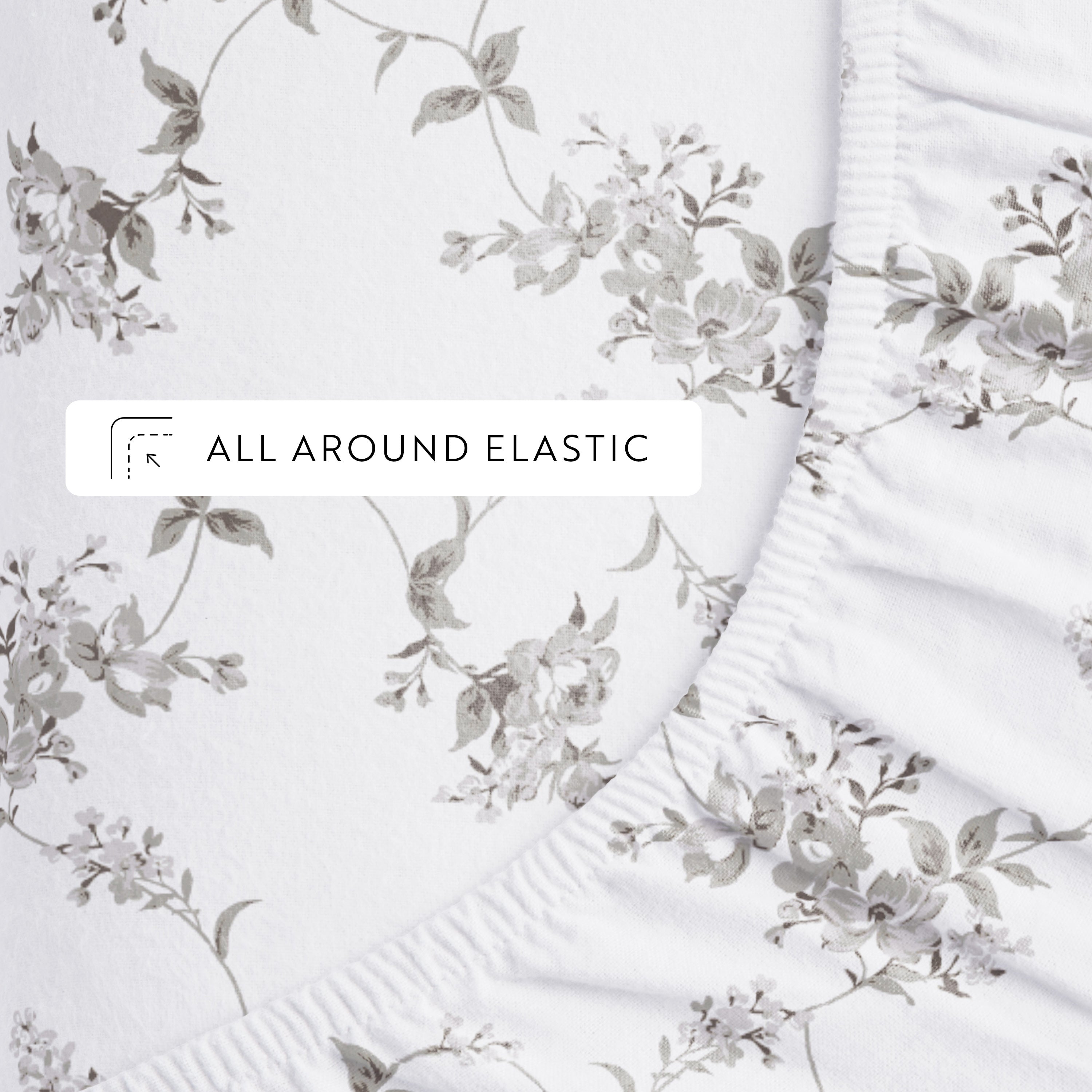 Sylvan Rose 4-Piece 100% Cotton Flannel Sheet Set