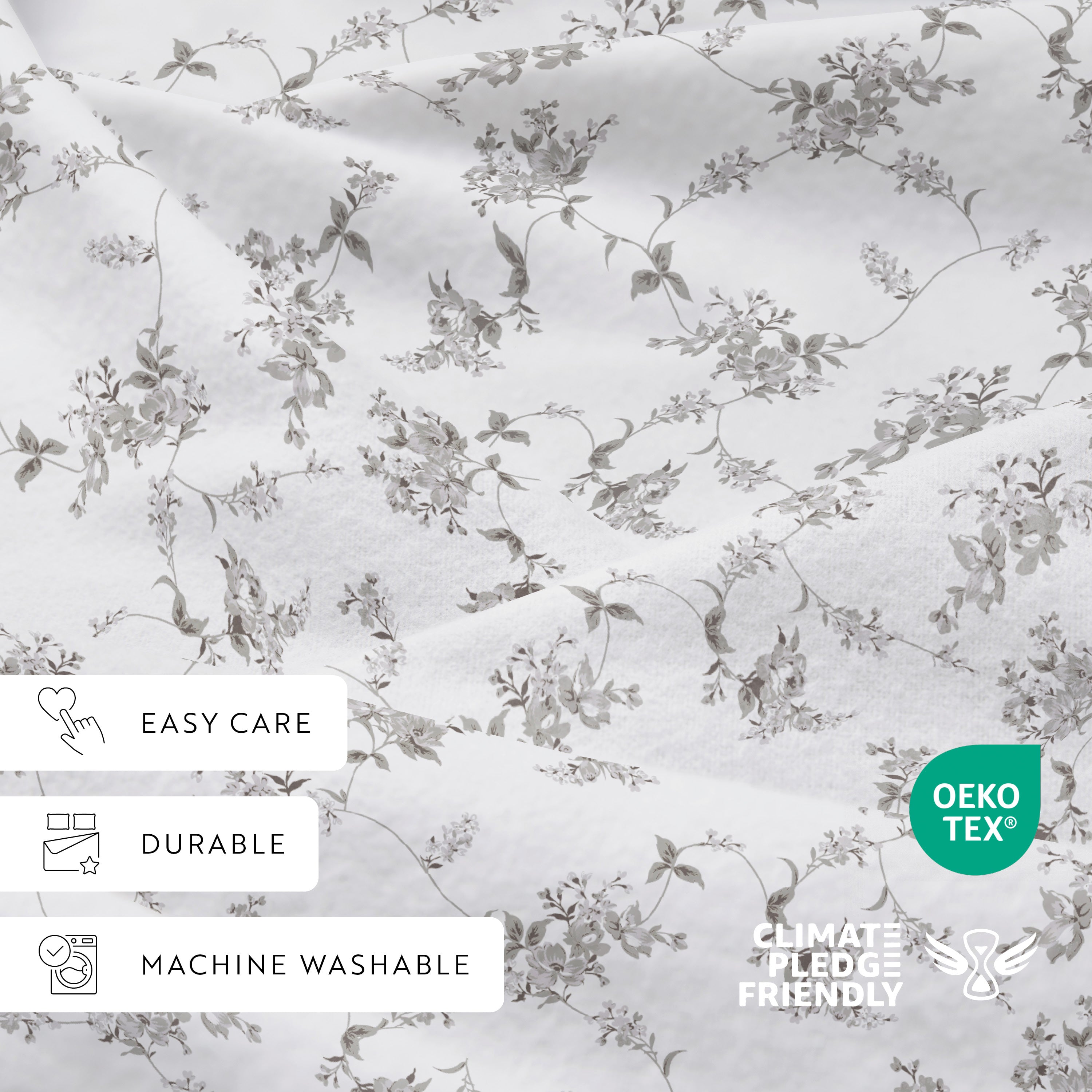 Sylvan Rose 4-Piece 100% Cotton Flannel Sheet Set
