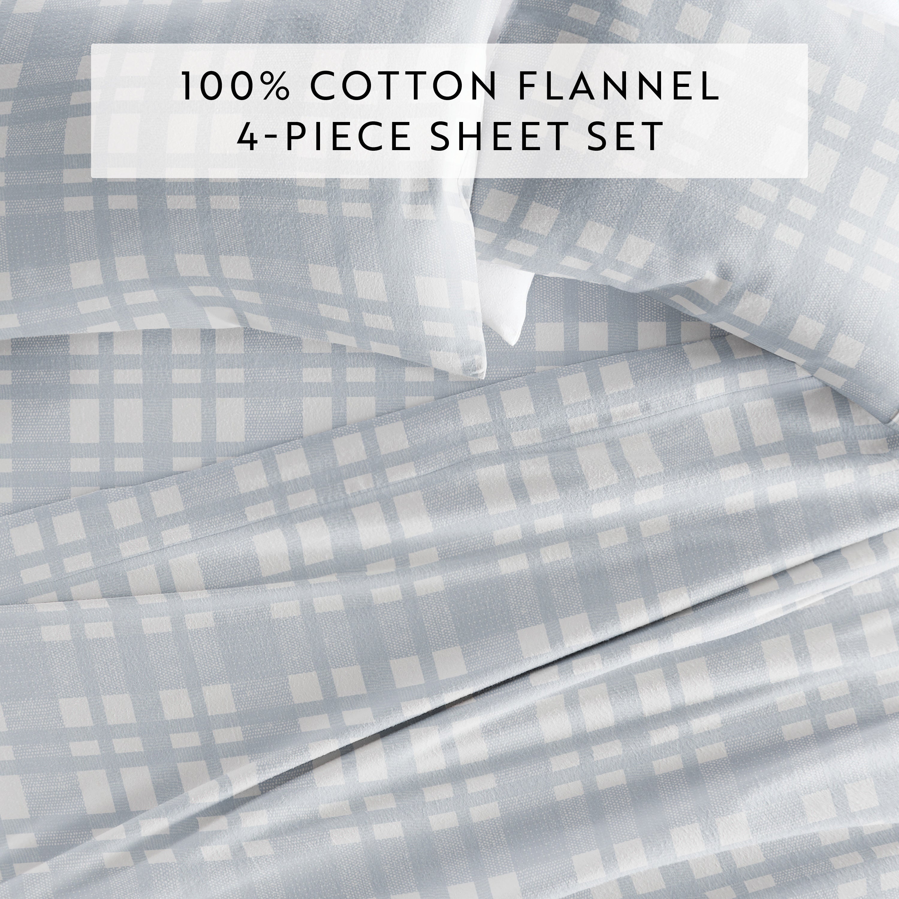 Woven 4-Piece 100% Cotton Flannel Sheet Set