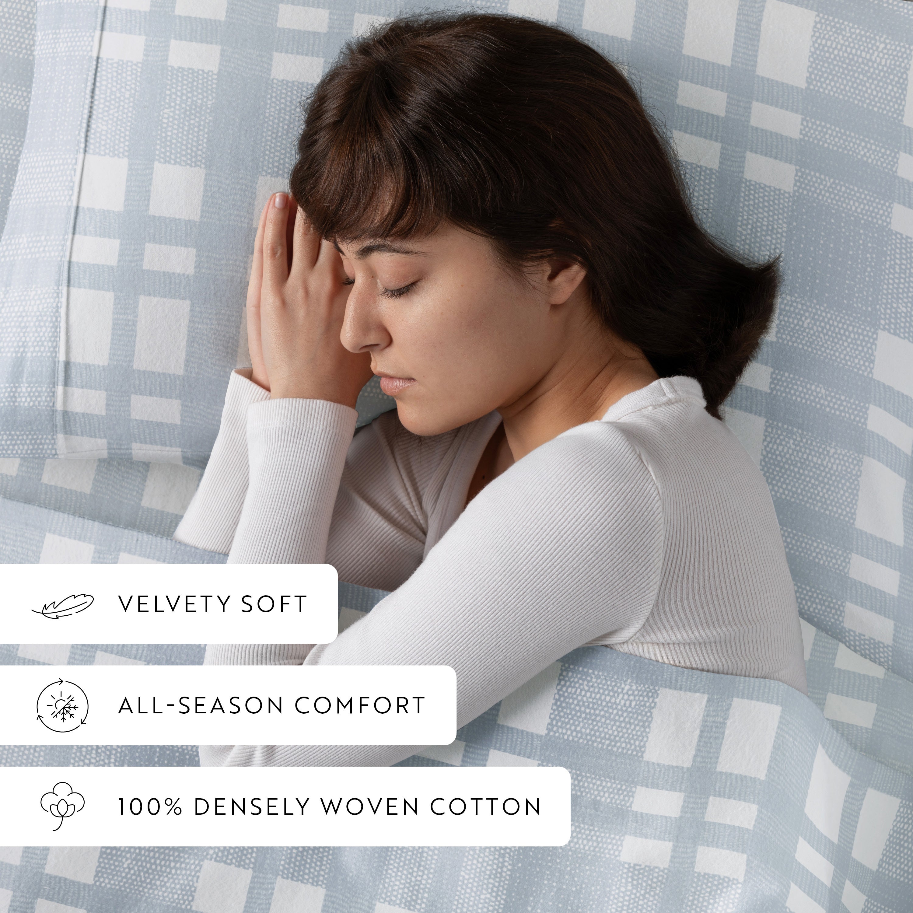 Woven 4-Piece 100% Cotton Flannel Sheet Set