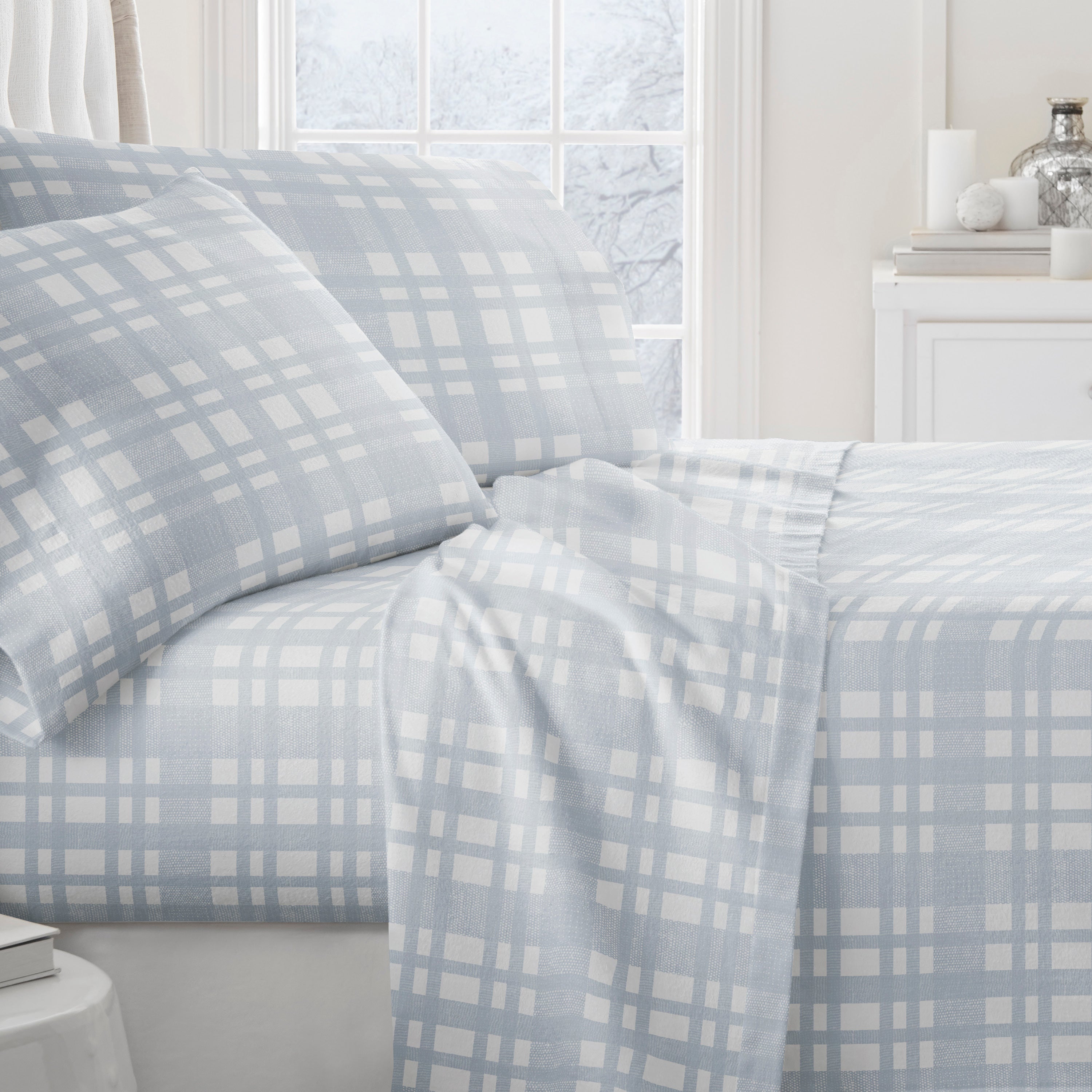 Woven 4-Piece 100% Cotton Flannel Sheet Set