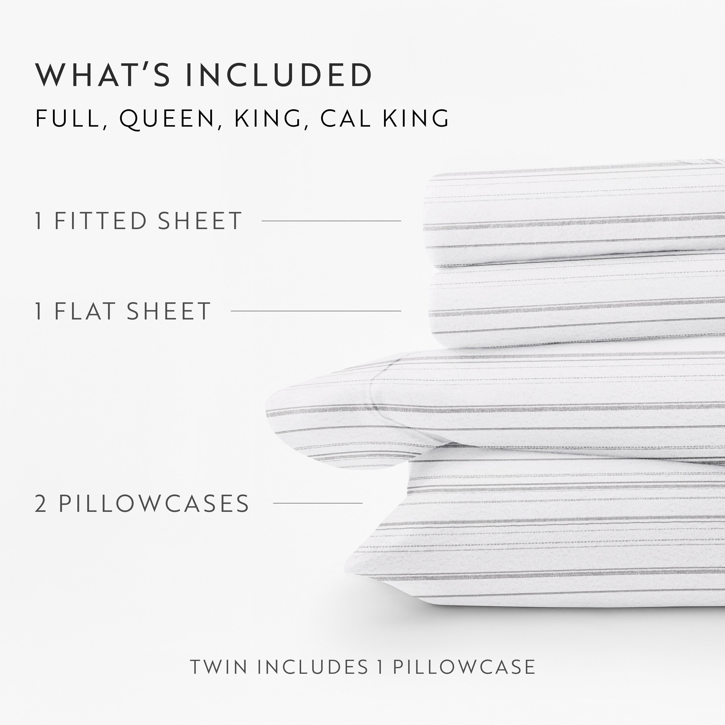 Weathered Stripes 4-Piece 100% Cotton Flannel Sheet Set