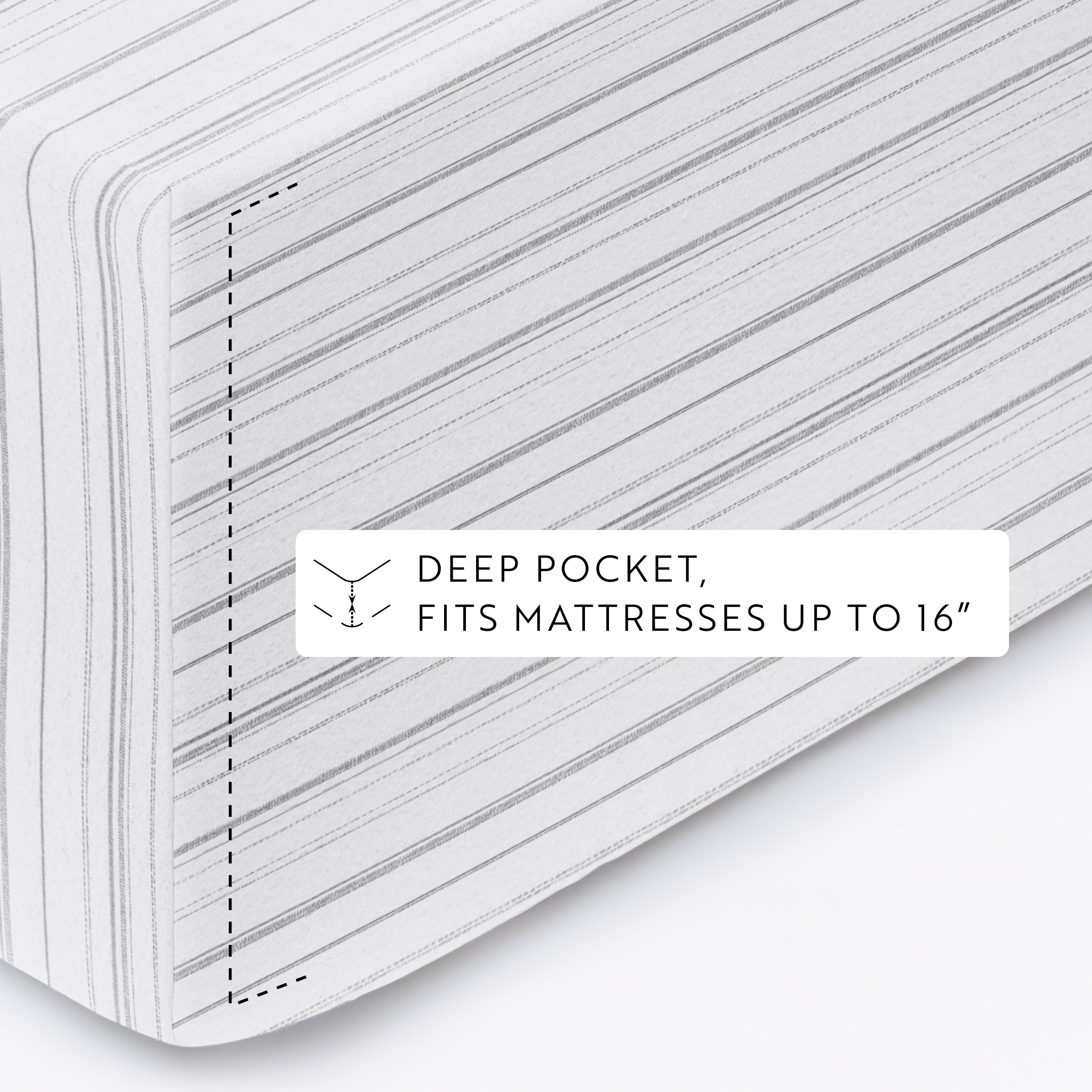 Weathered Stripes 4-Piece 100% Cotton Flannel Sheet Set
