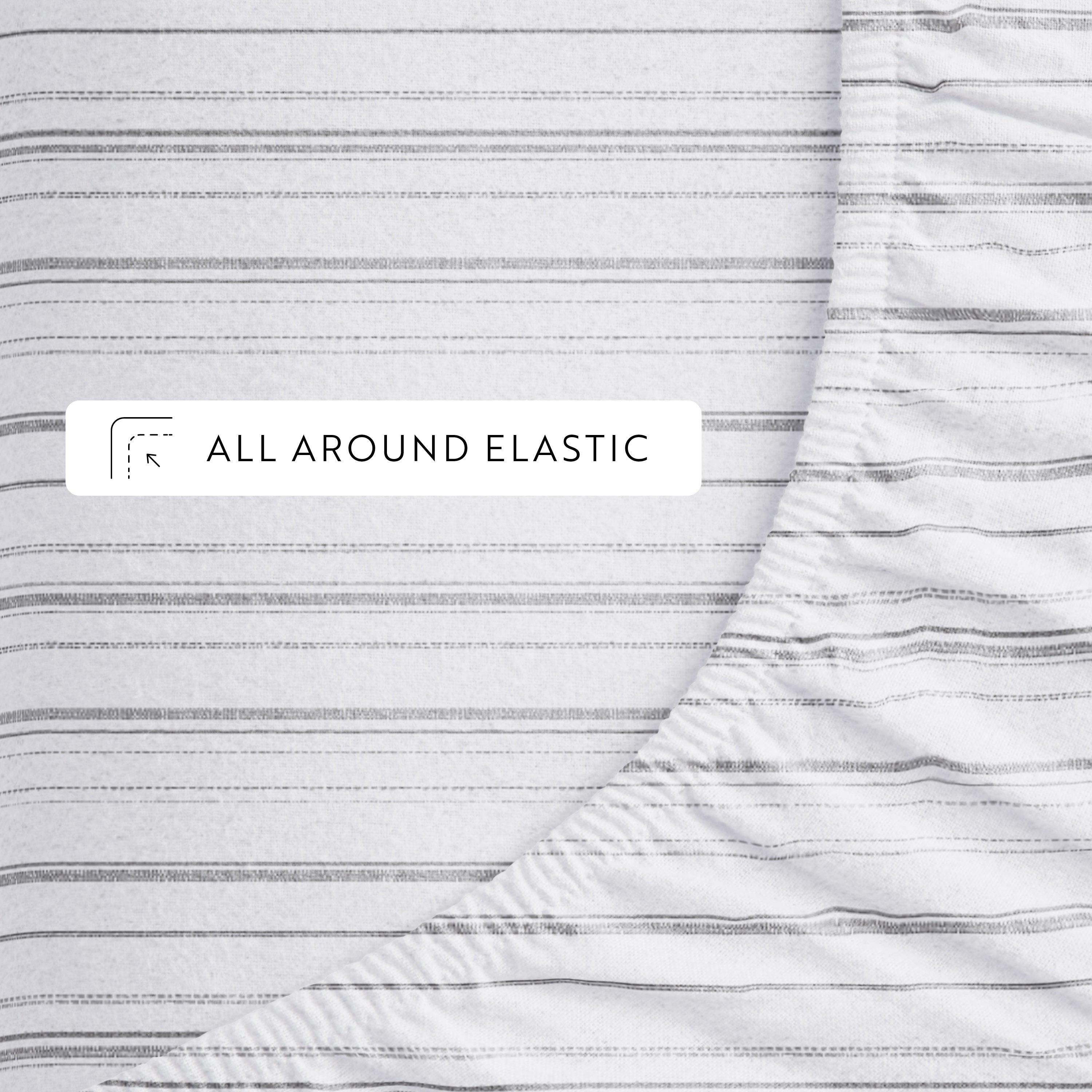 Weathered Stripes 4-Piece 100% Cotton Flannel Sheet Set