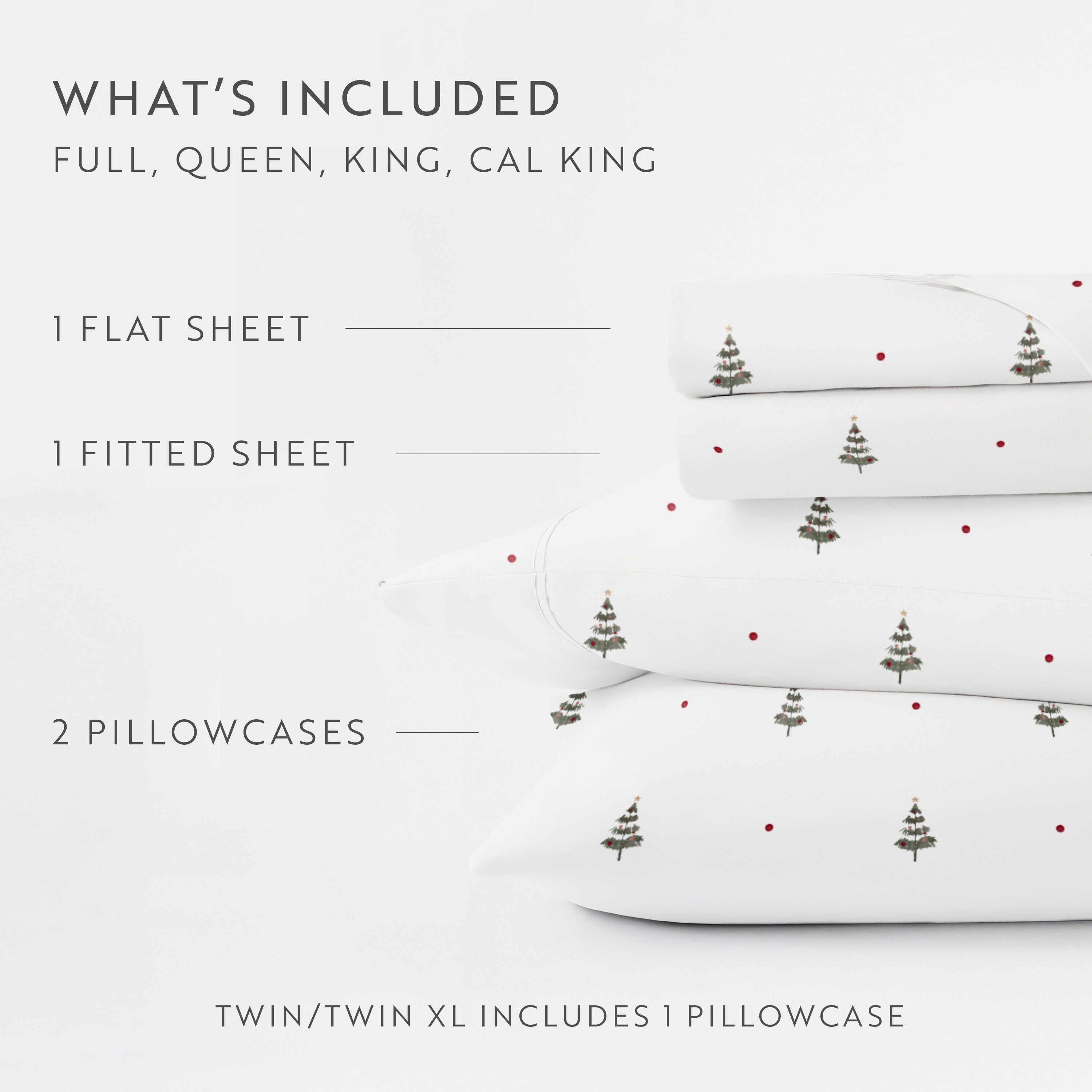 Christmas Tree 4-Piece Patterned Sheet Set